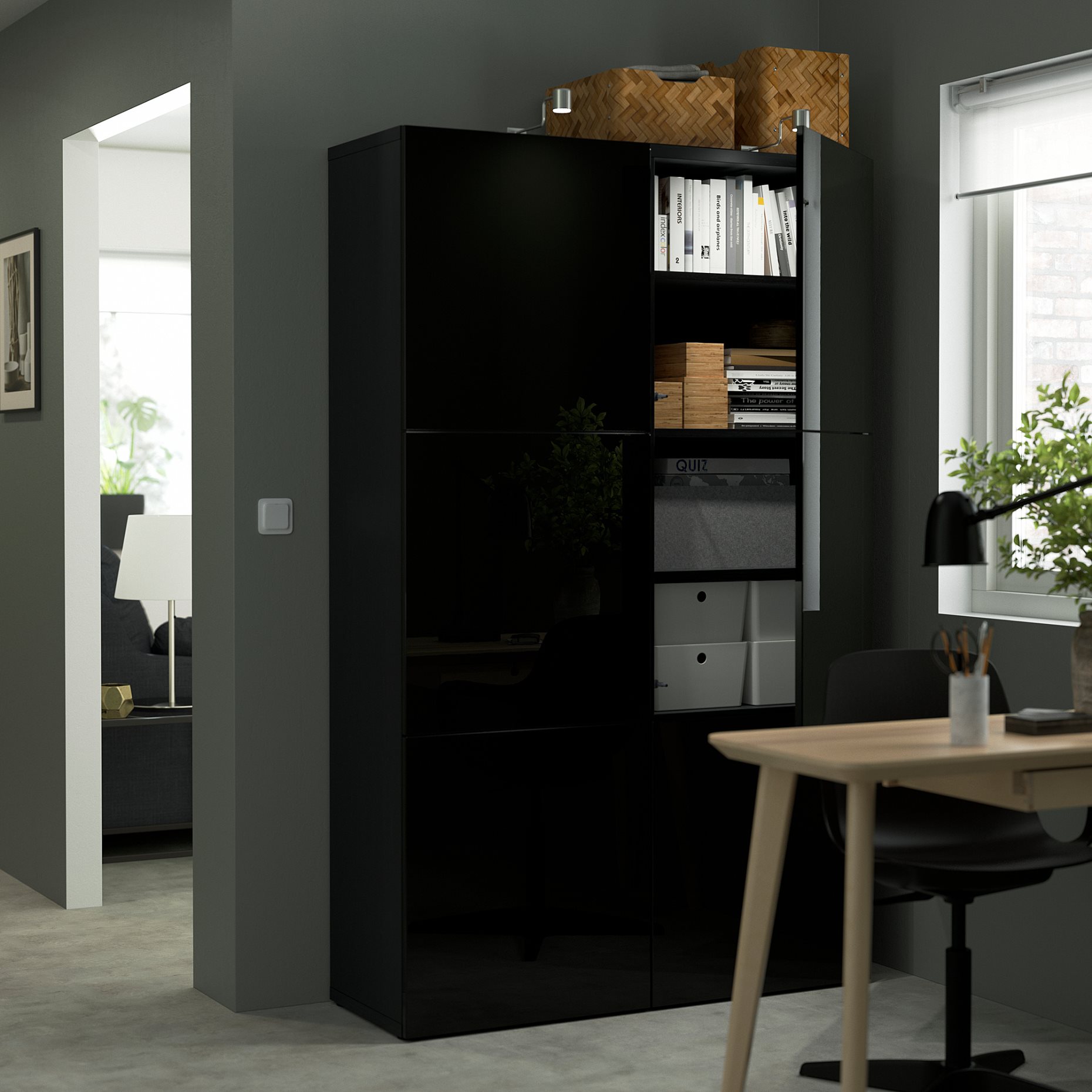 BESTÅ, storage combination with doors, 120x42x193 cm, 690.715.23