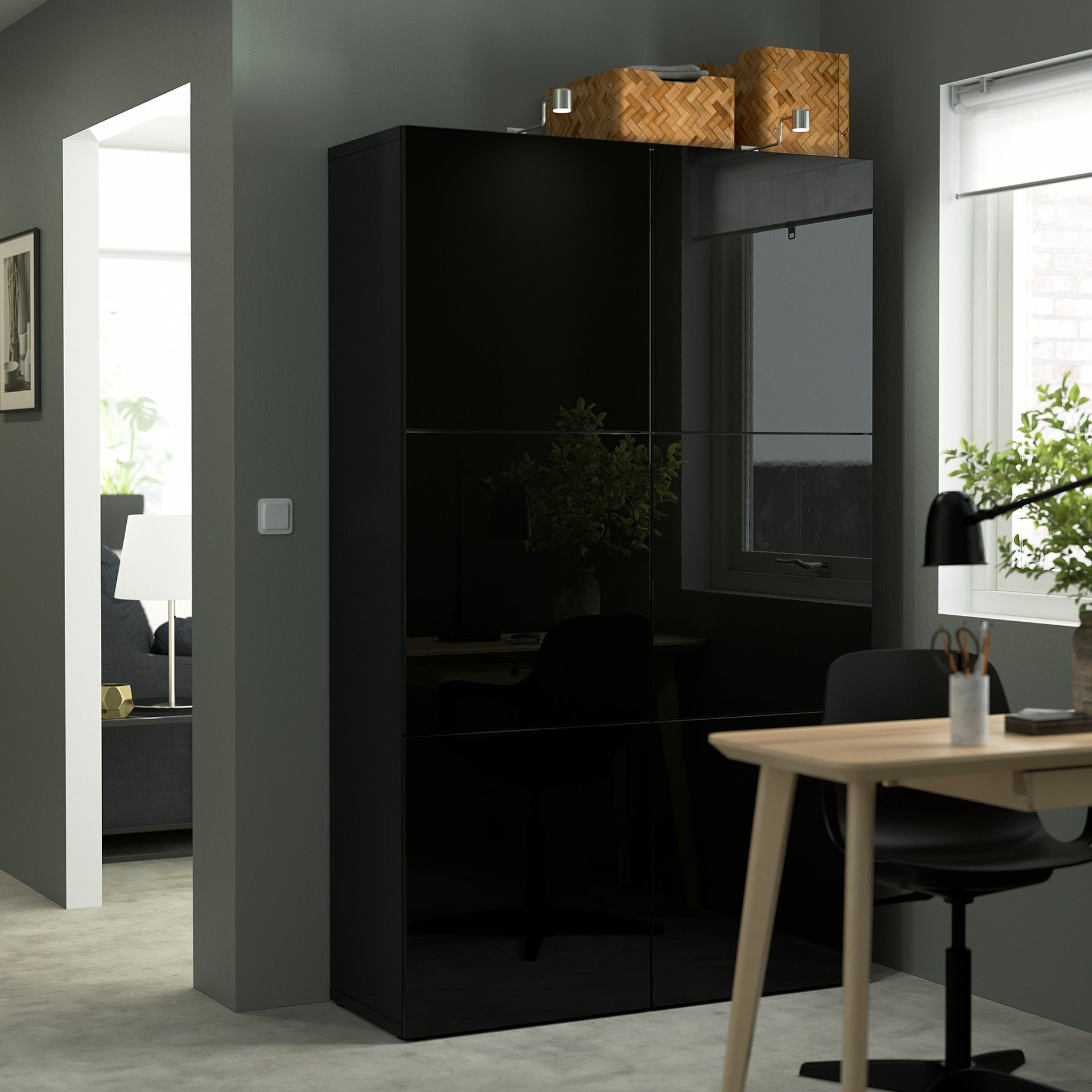 BESTÅ, storage combination with doors, 120x42x193 cm, 690.715.23