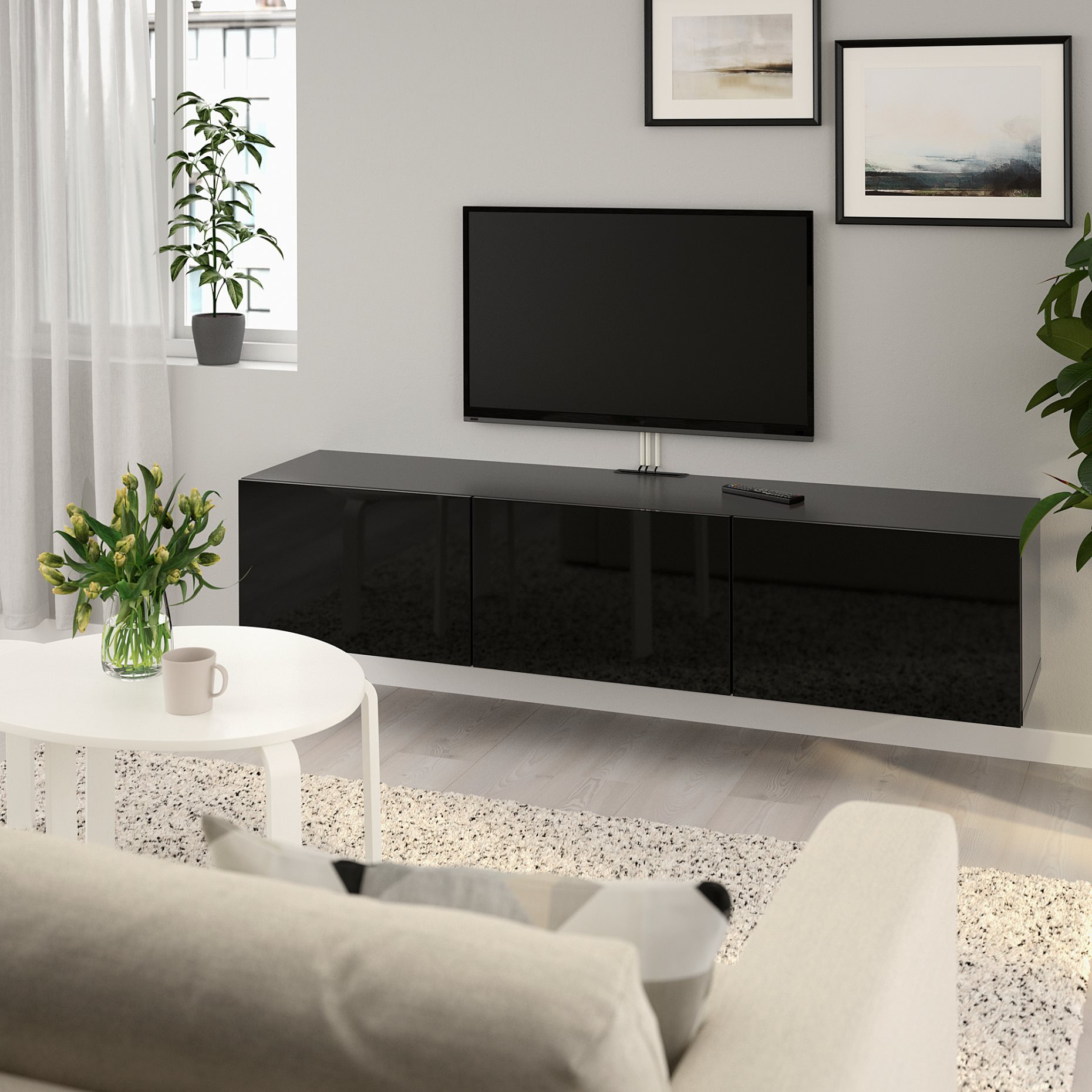 BESTÅ, TV bench with doors, 180x42x38 cm, 693.306.73