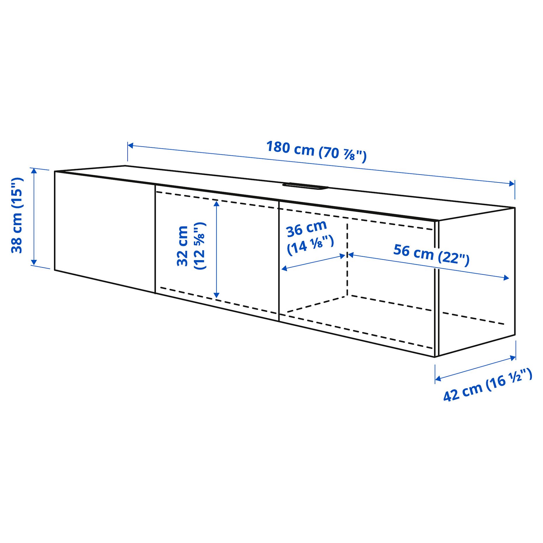 BESTÅ, TV bench with doors, 180x42x38 cm, 693.306.73