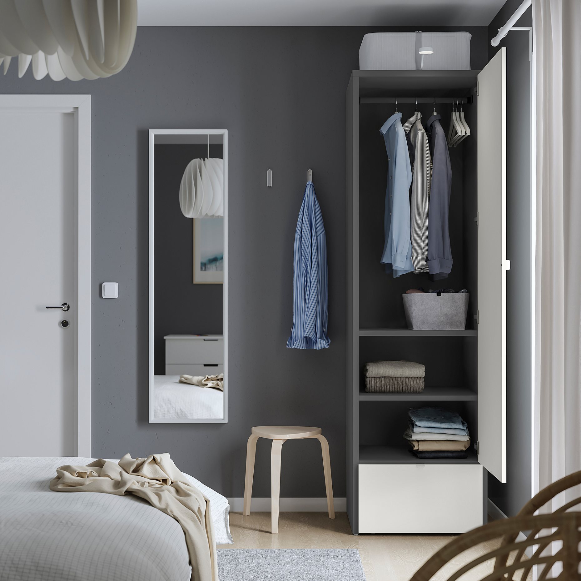 VISTHUS, wardrobe, 63x59x216 cm, 704.934.47