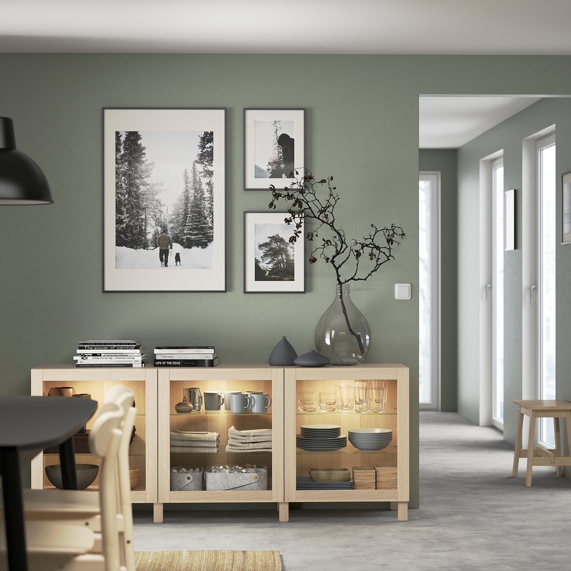 BESTÅ, σύνθεση αποθήκευσης με πόρτες, 180x42x74 cm, 791.399.28