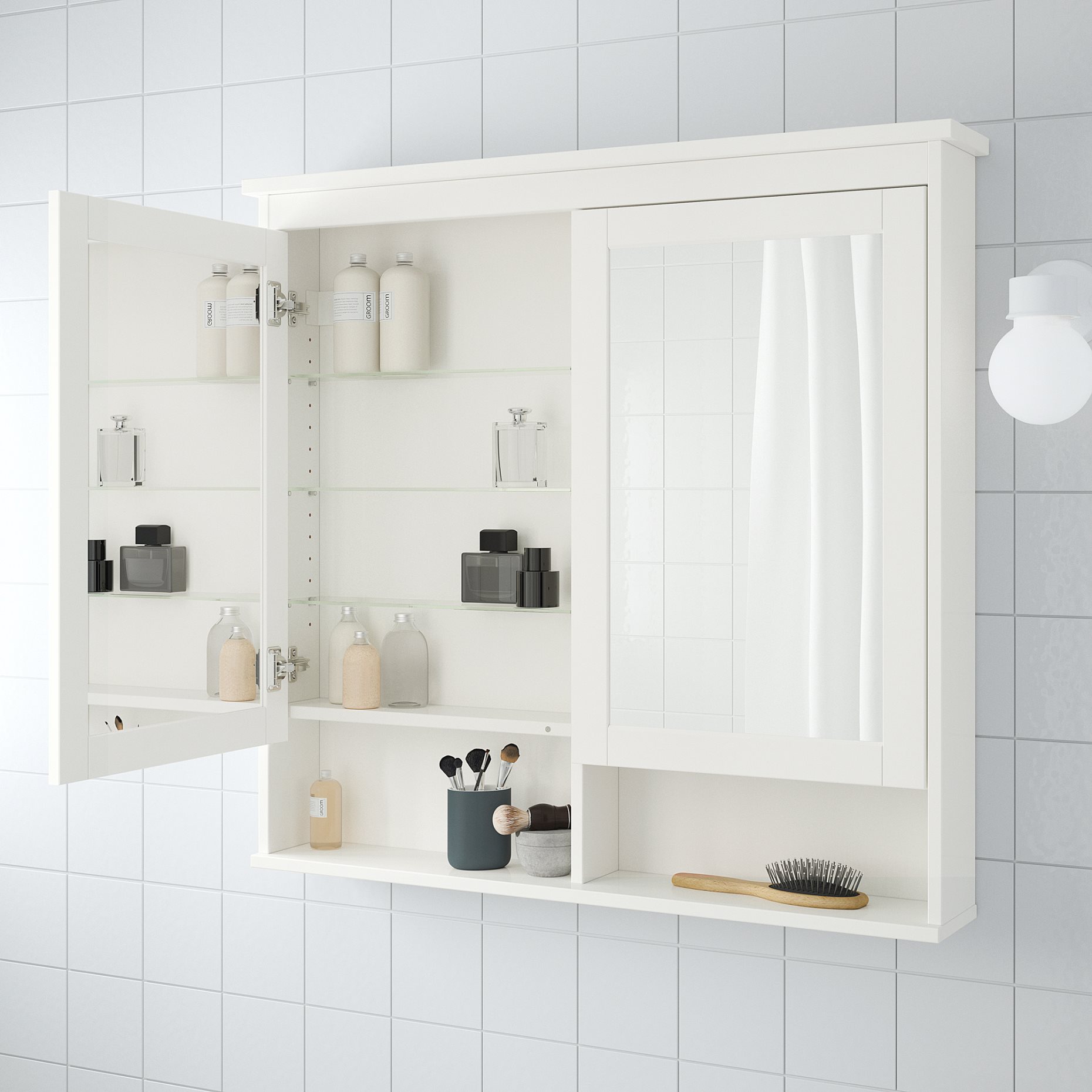 HEMNES, mirror cabinet with 2 doors, 802.176.75