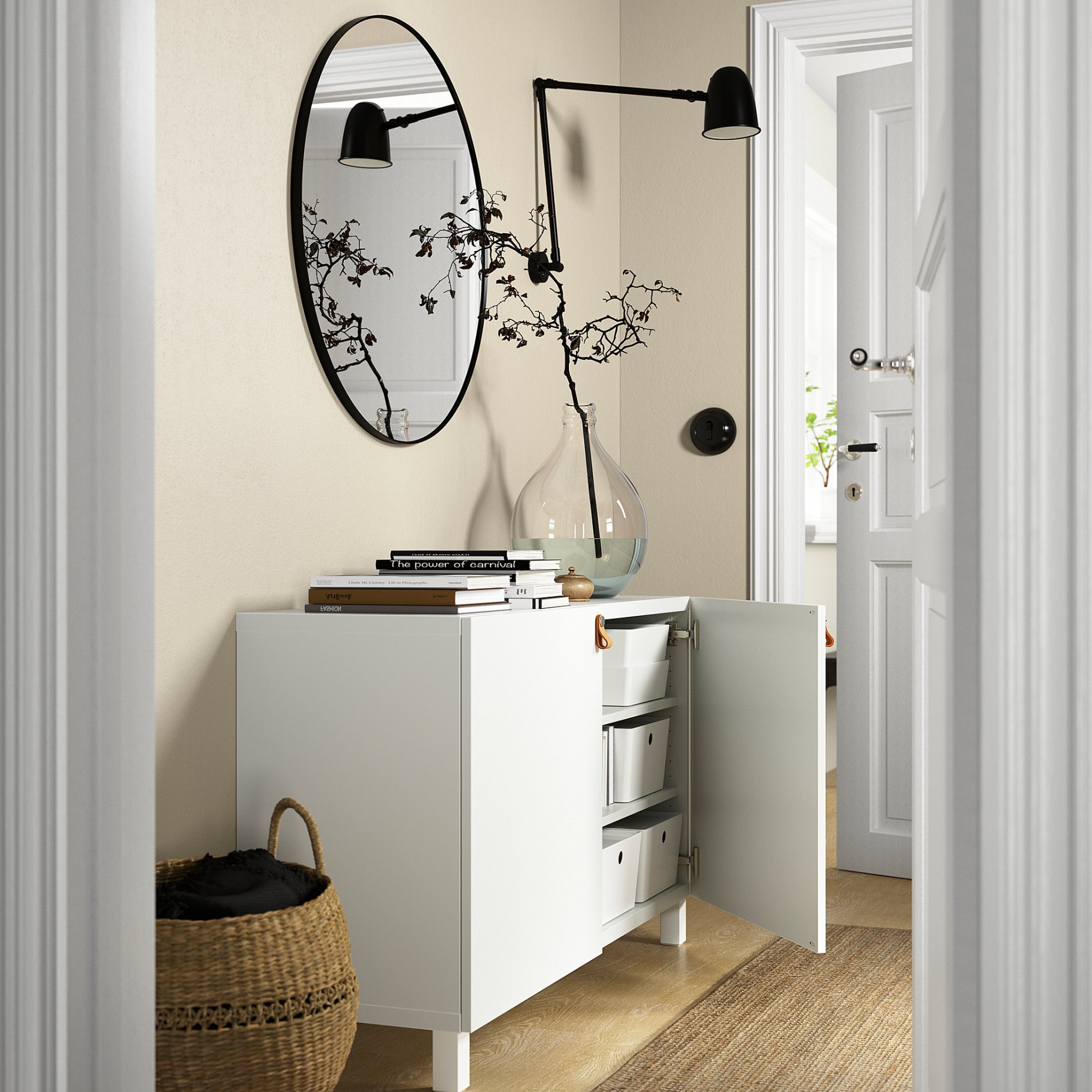 BESTÅ, σύνθεση αποθήκευσης με πόρτες, 120x42x74 cm, 892.098.26