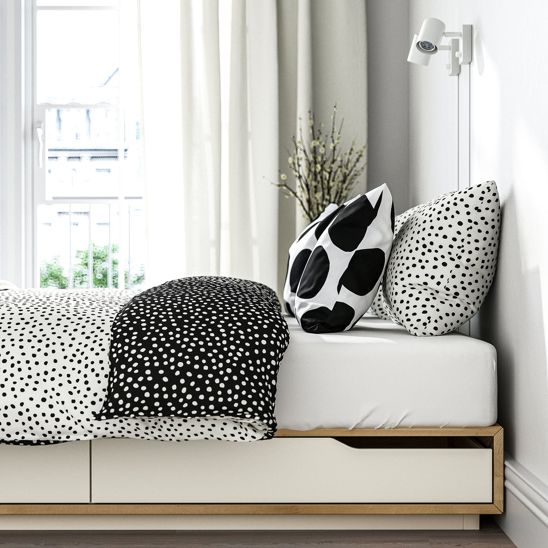 MANDAL, bed with storage, 160x200 cm, 902.804.83