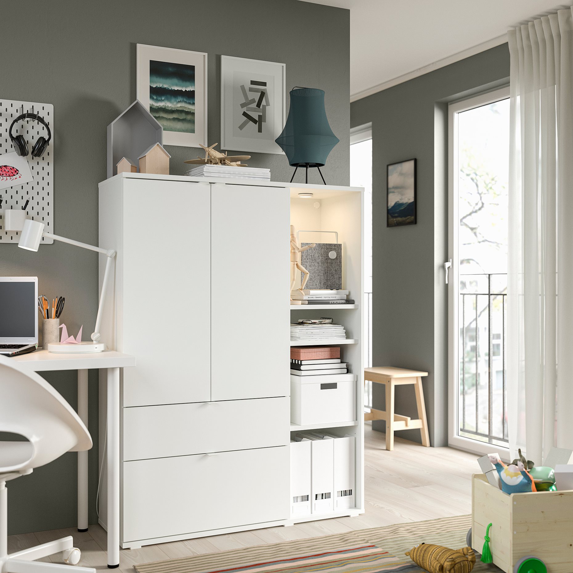 VIHALS, storage unit, 105x37x140 cm, 904.832.68