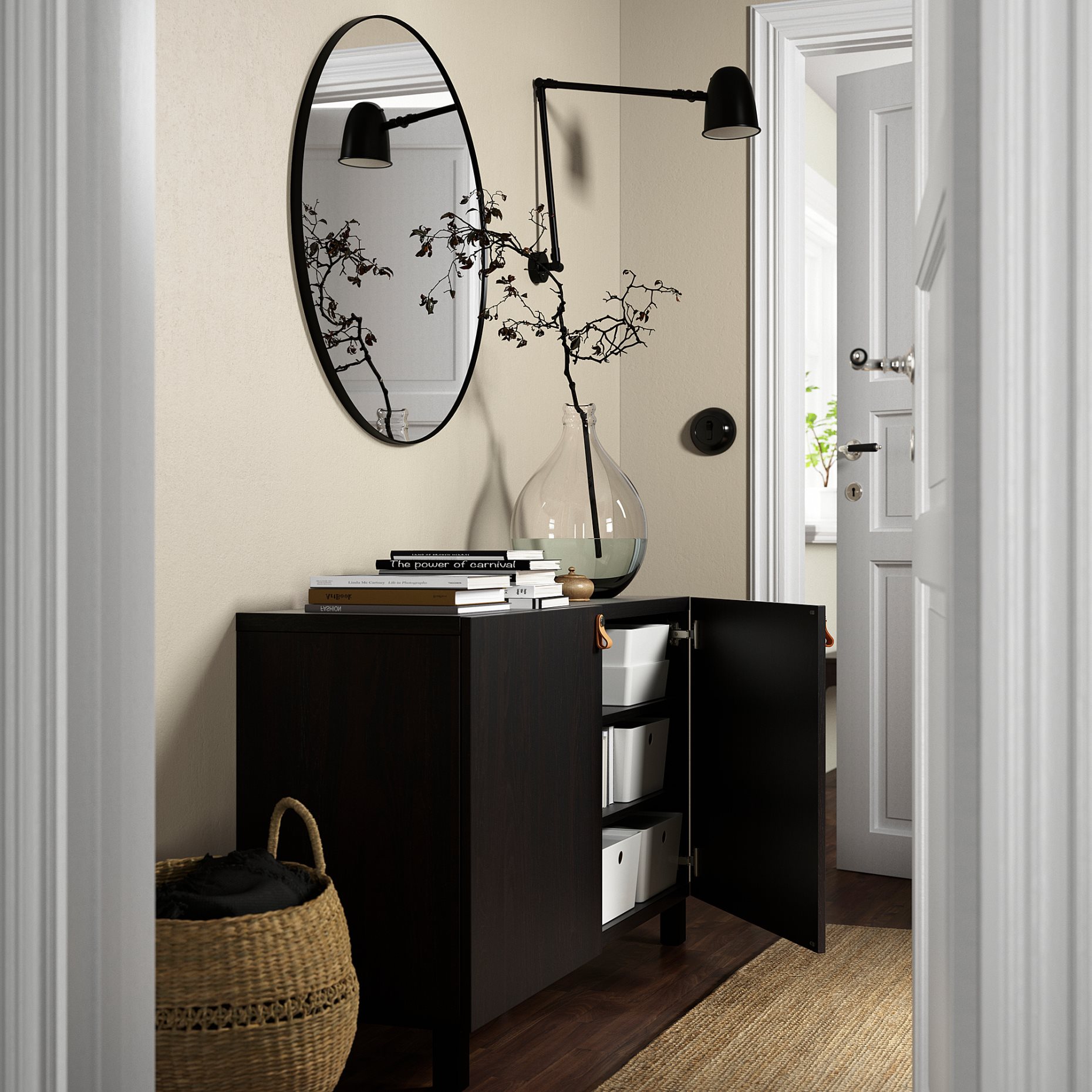 BESTÅ, σύνθεση αποθήκευσης με πόρτες, 120x42x74 cm, 992.098.21