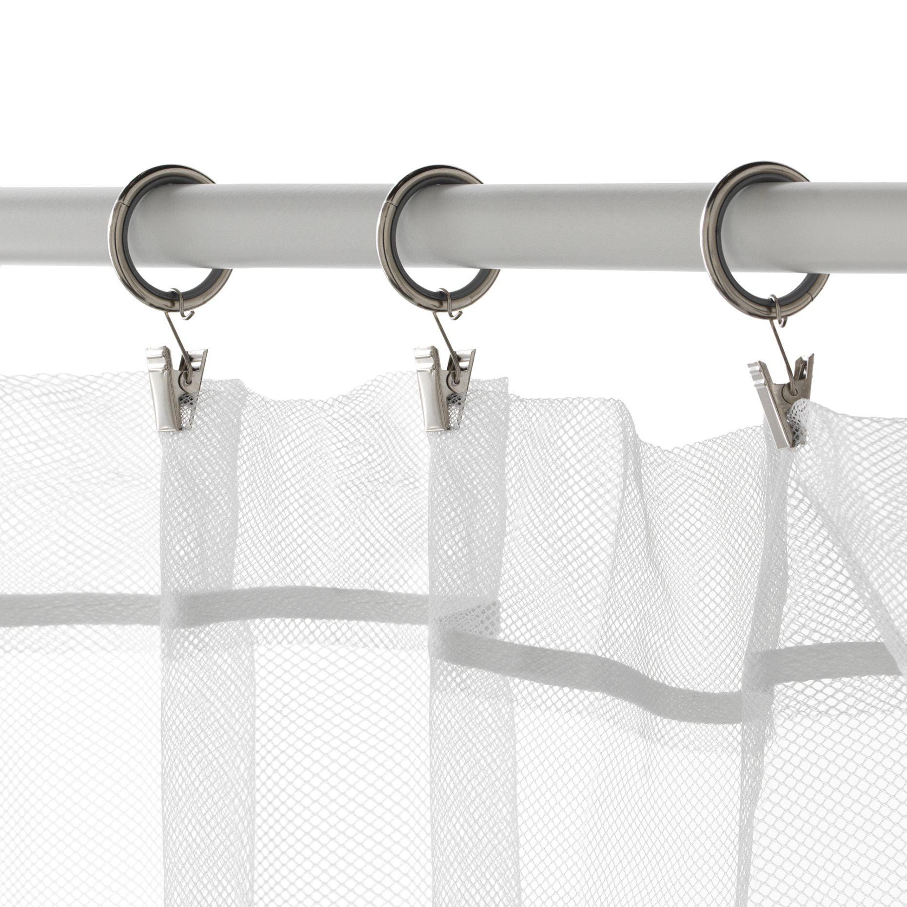 SYRLIG, curtain ring with clip and hook 10 pack, 25 mm, 103.057.98