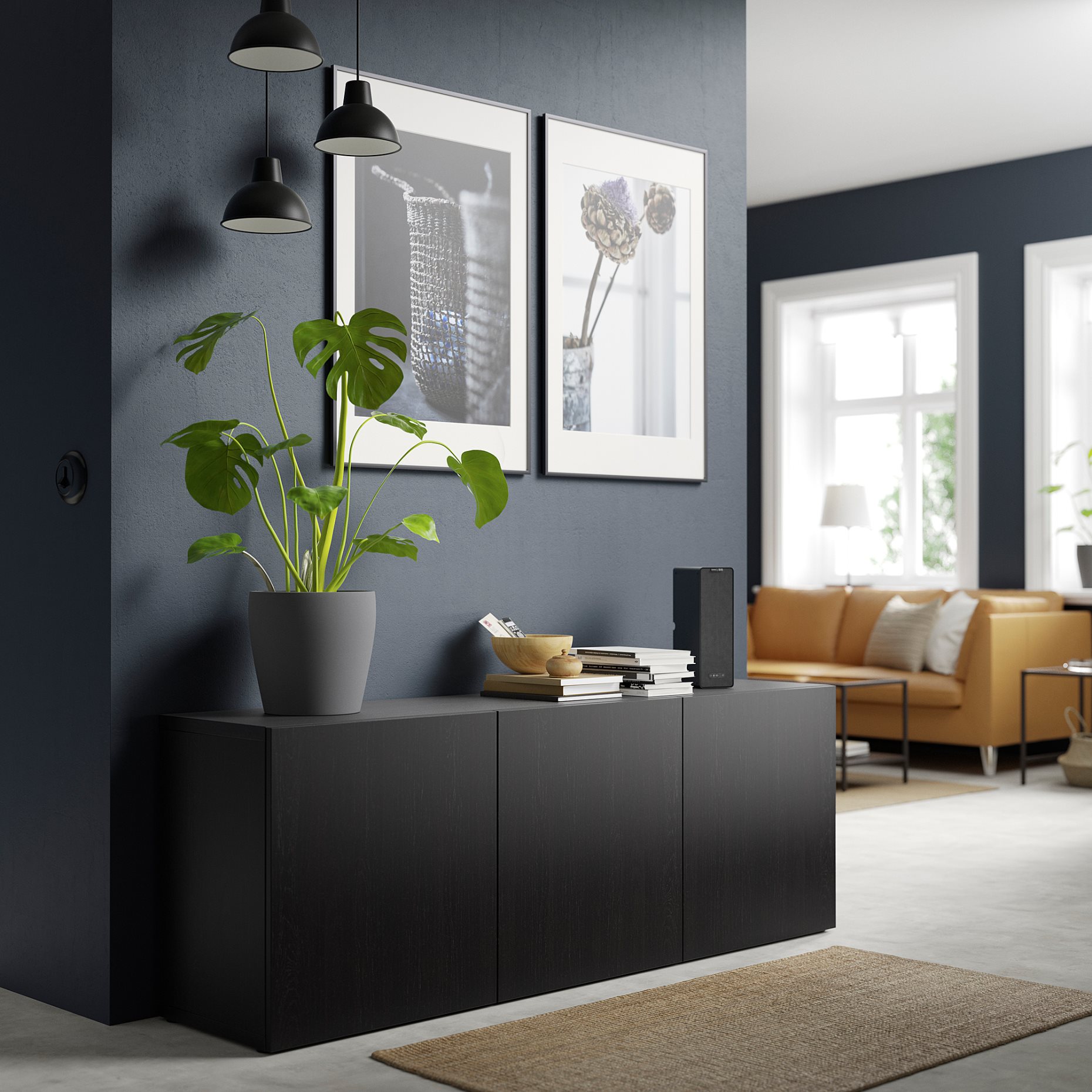BESTÅ, storage combination with doors, 180x42x65 cm, 393.249.80