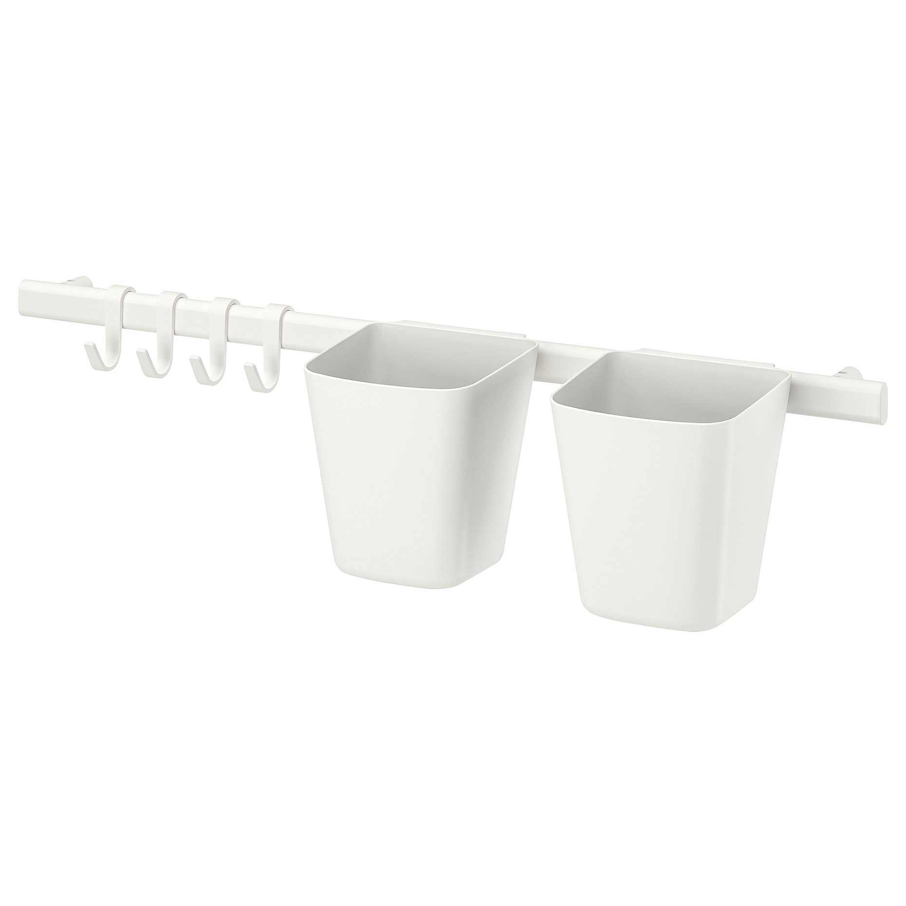 SUNNERSTA, rail with 4 hooks and 2 containers, 404.545.60