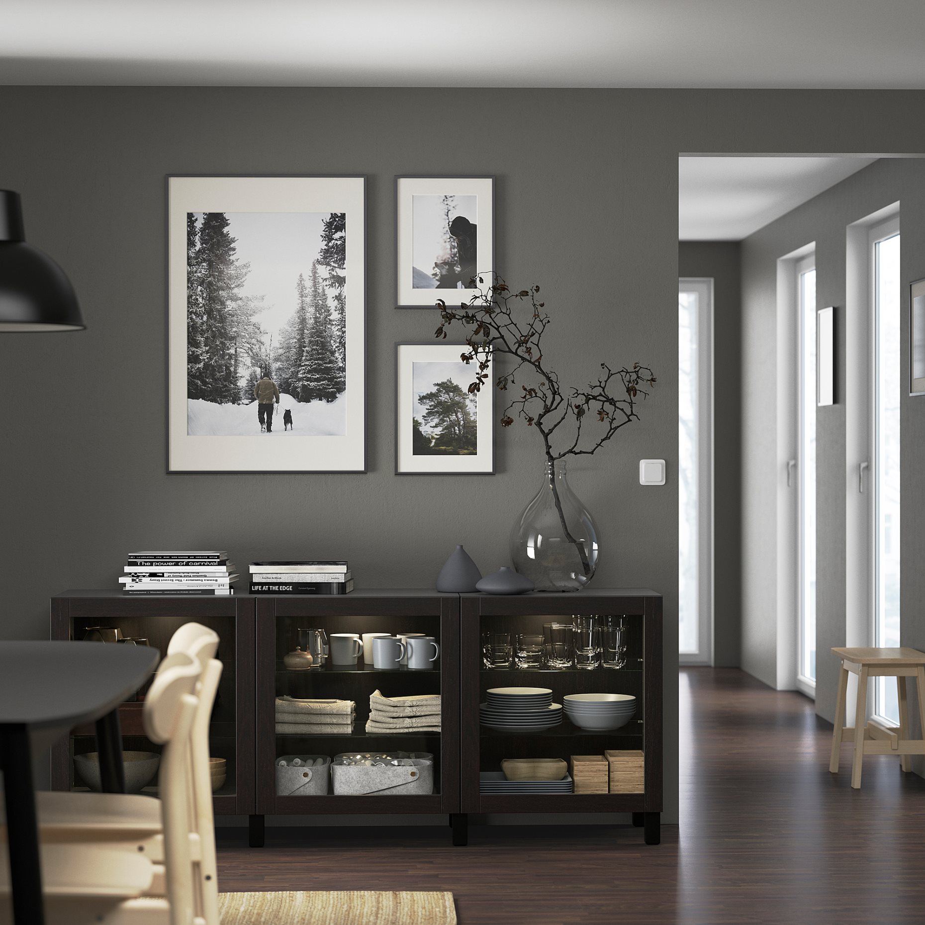 BESTÅ, storage combination with doors, 180x42x74 cm, 591.399.10