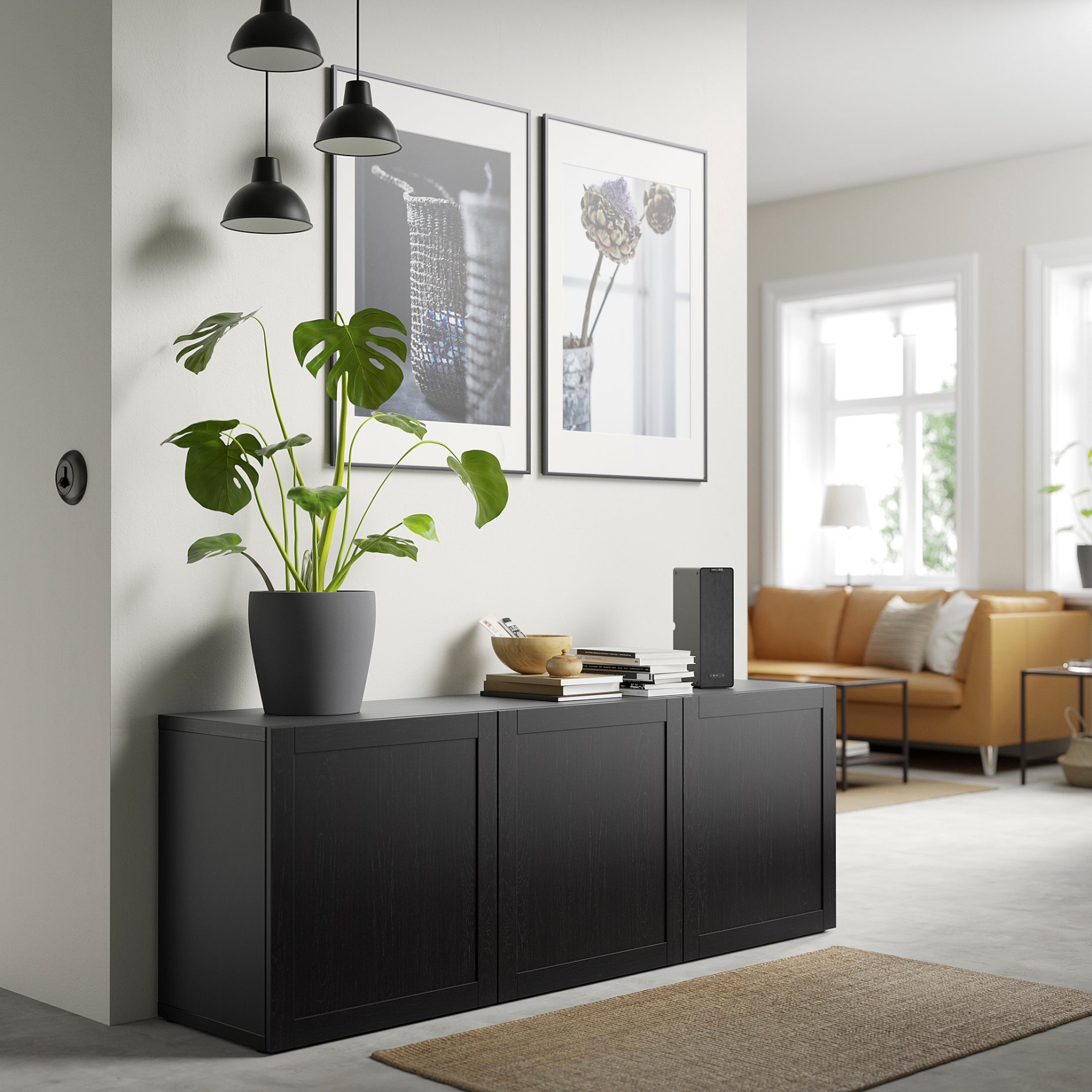 BESTÅ, storage combination with doors, 180x42x65 cm, 593.250.02