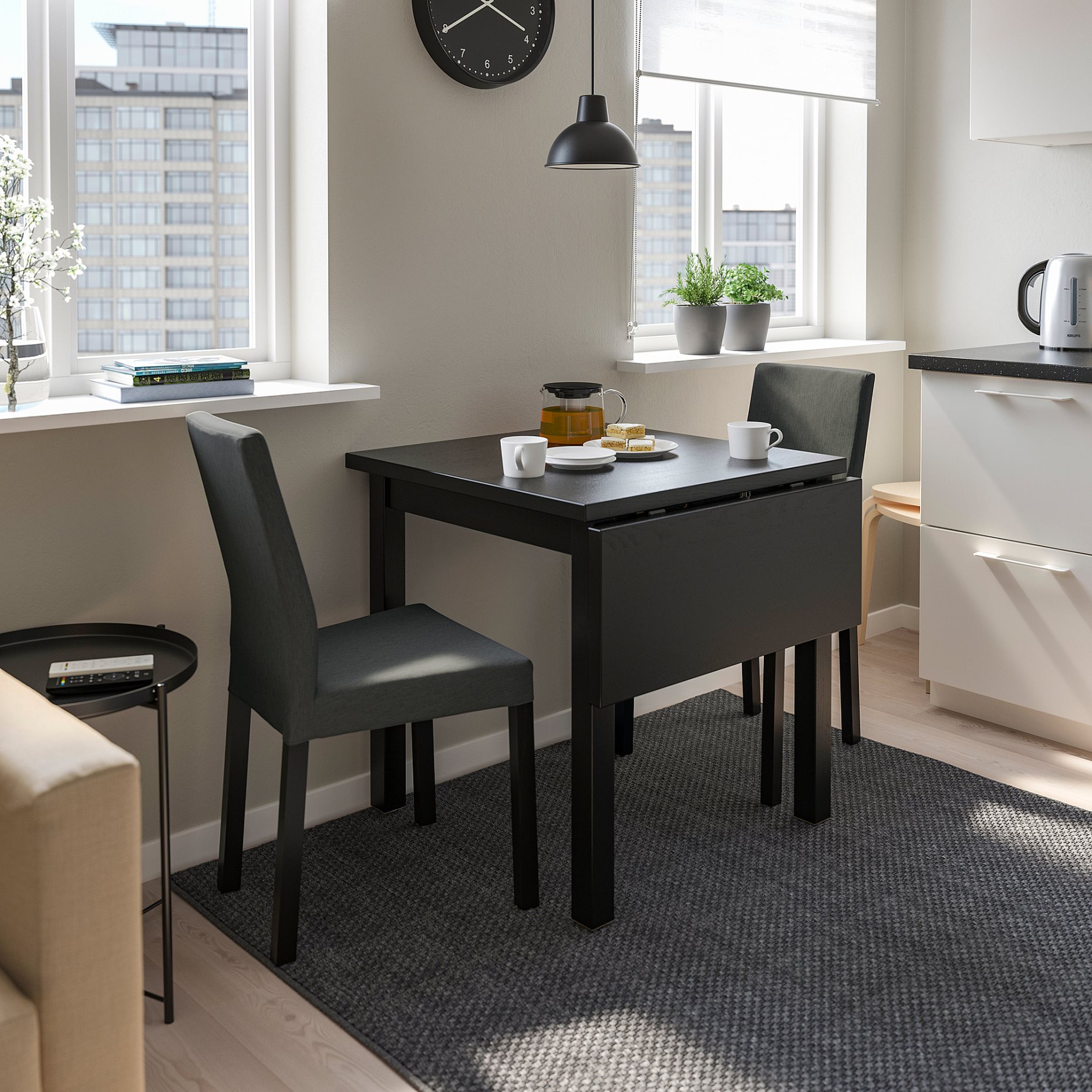 NORDVIKEN/KATTIL, table and 2 chairs, 74/104x74 cm, 694.288.58