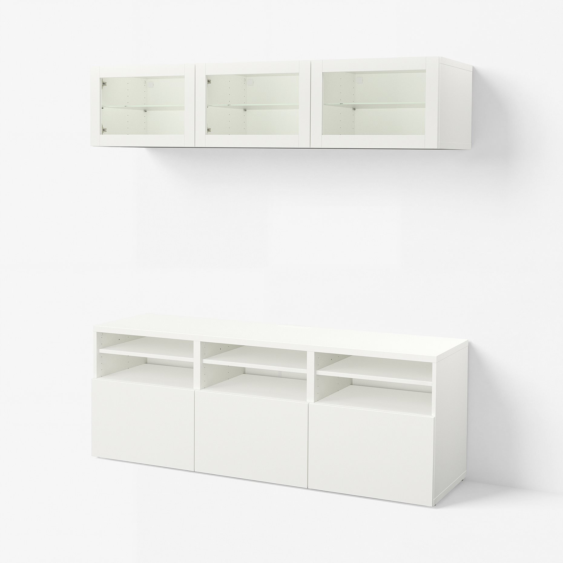 BESTÅ, TV storage combination/glass doors/drawers soft closing, 180x42x192 cm, 794.071.91
