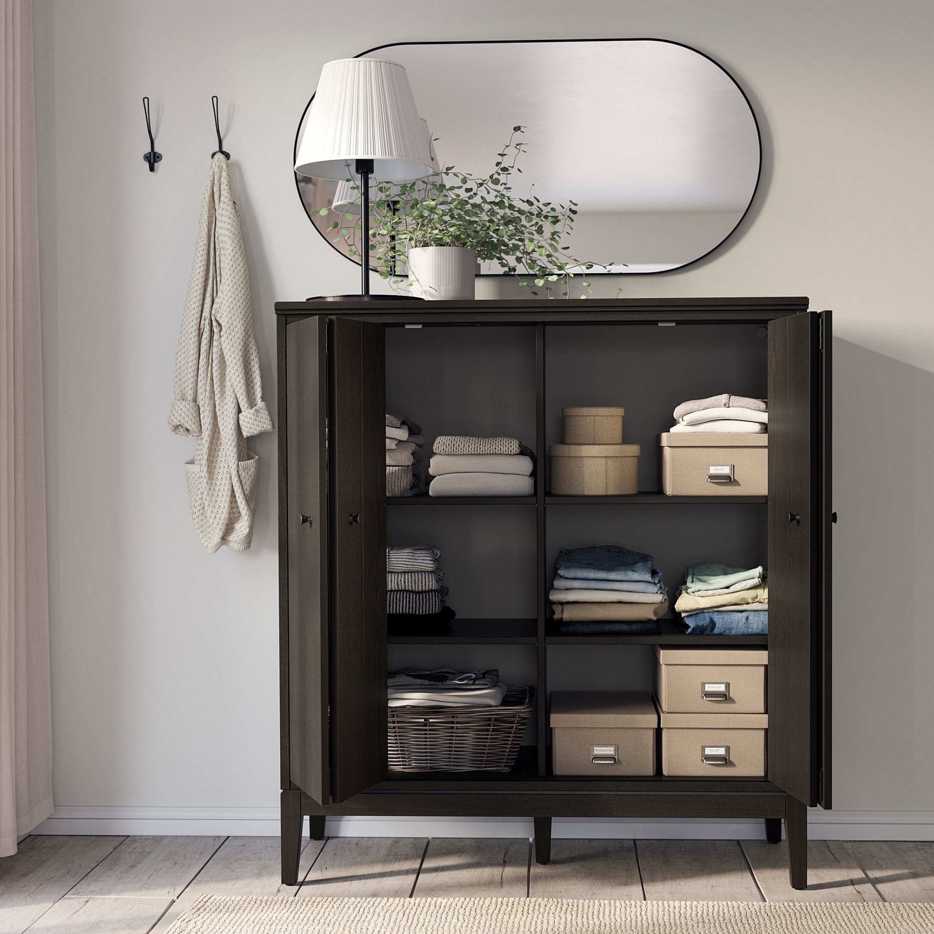 IDANÄS, cabinet with bi-folding doors, 121x135 cm, 804.588.20