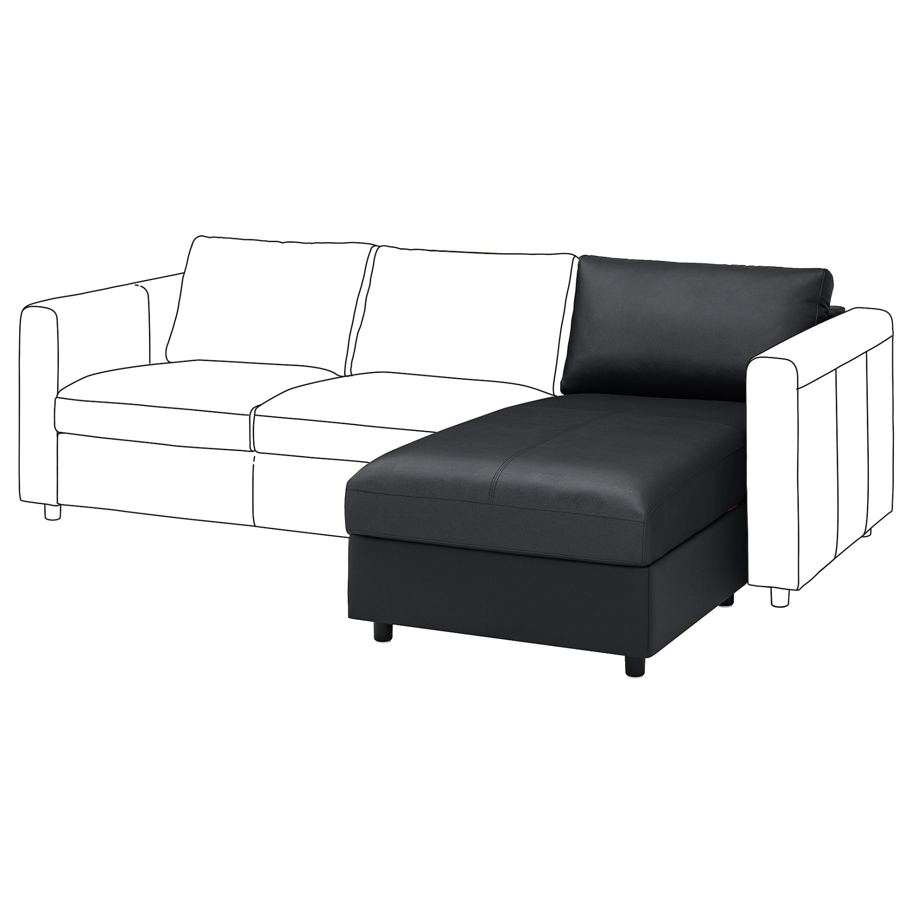 VIMLE, chaise longue section, 204.653.76
