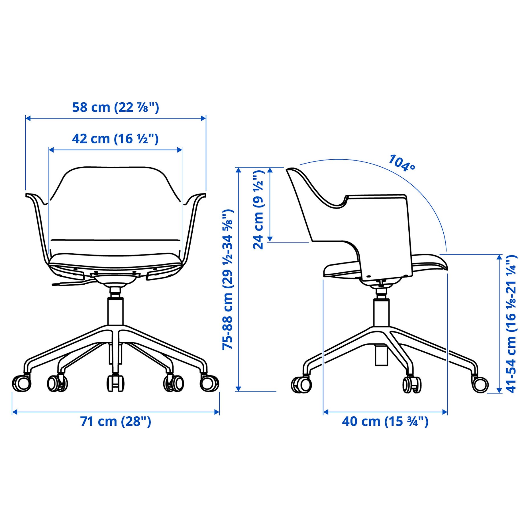 FJÄLLBERGET, conference chair with castors, 204.852.42