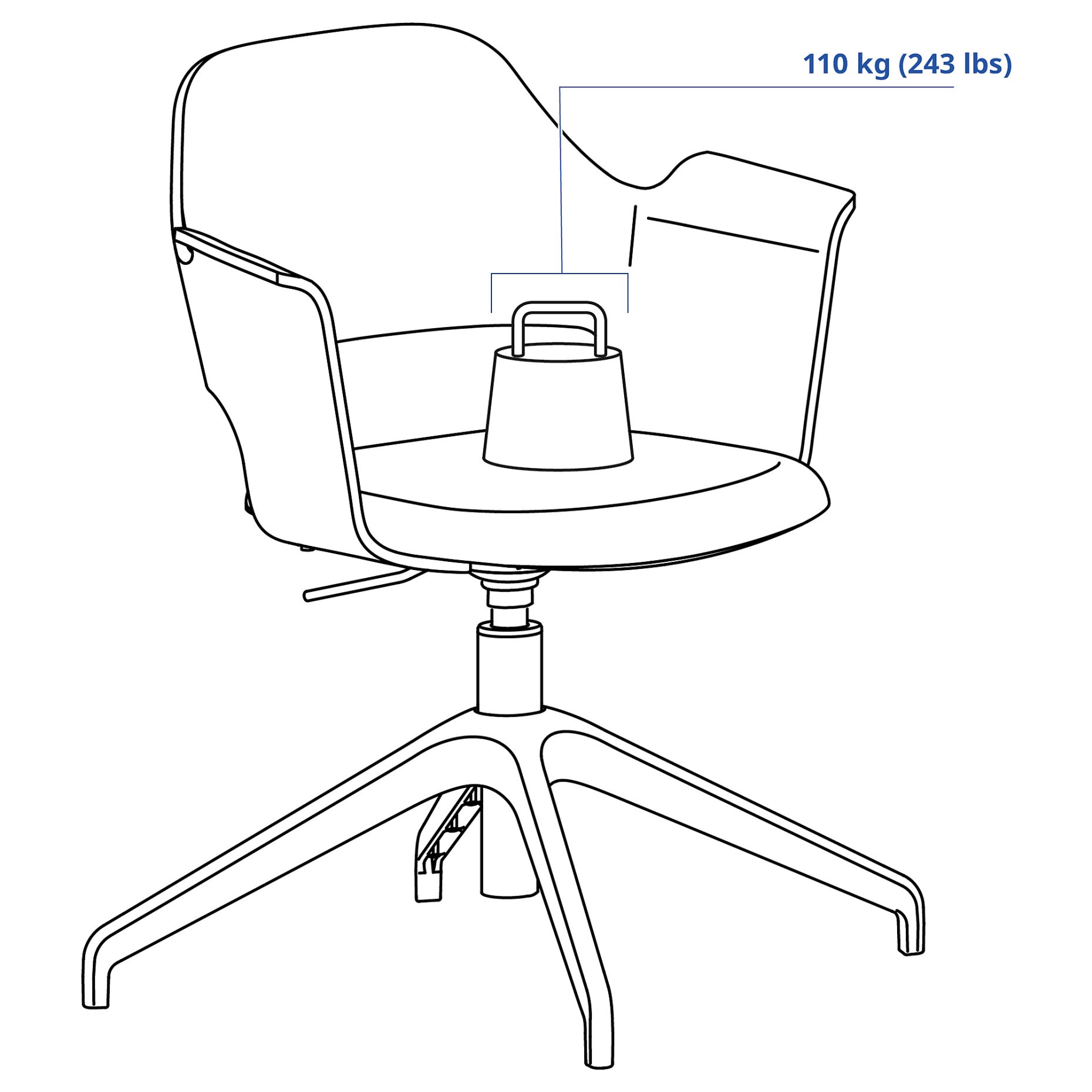 FJÄLLBERGET, conference chair with castors, 204.852.42