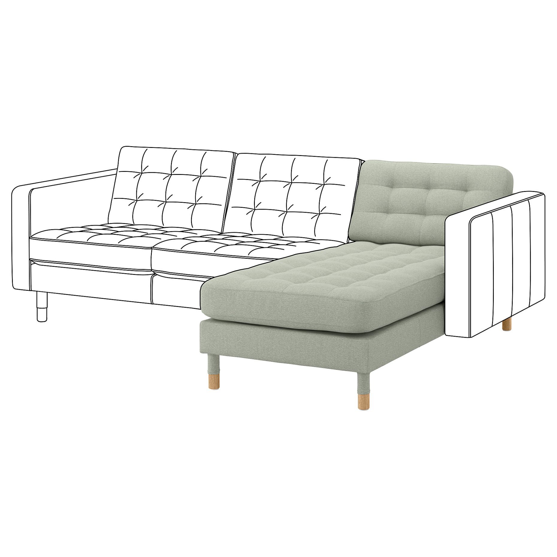 LANDSKRONA, chaise longue, add-on unit, 492.702.60