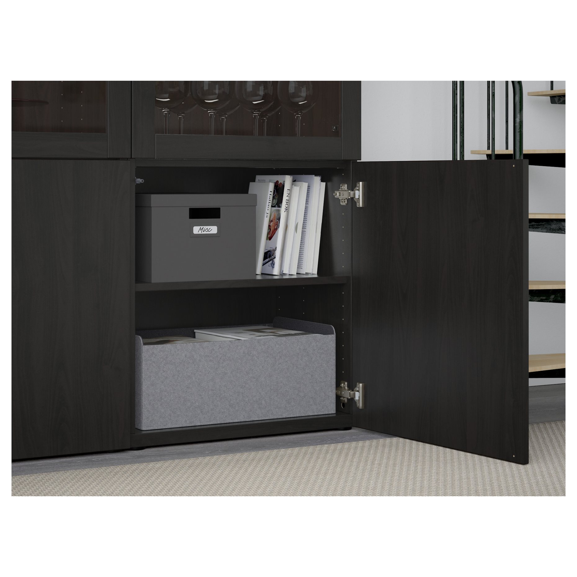 BESTÅ, storage combination w glass doors,, 120x42x193 cm, 790.592.62