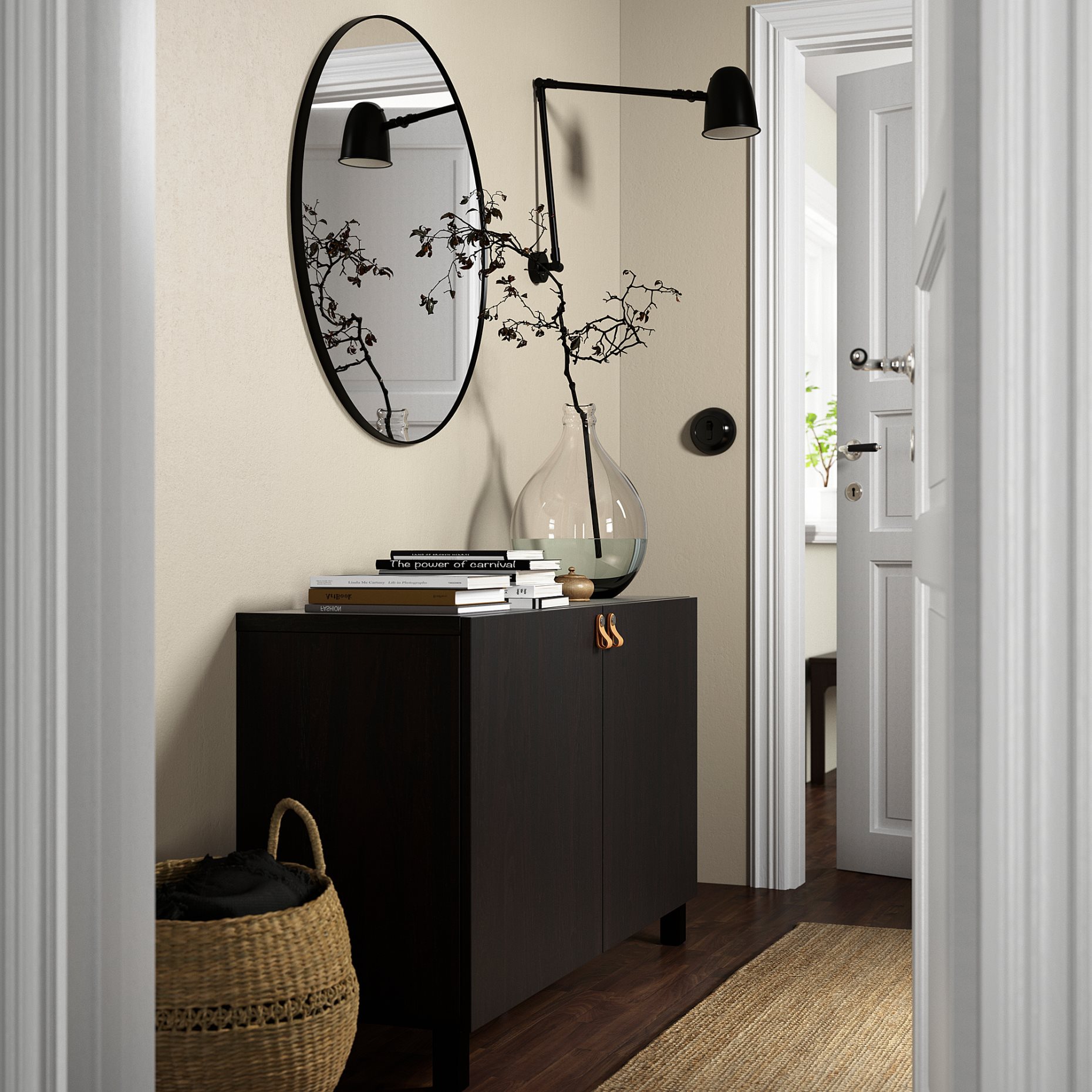 BESTÅ, σύνθεση αποθήκευσης με πόρτες, 120x42x74 cm, 992.098.21