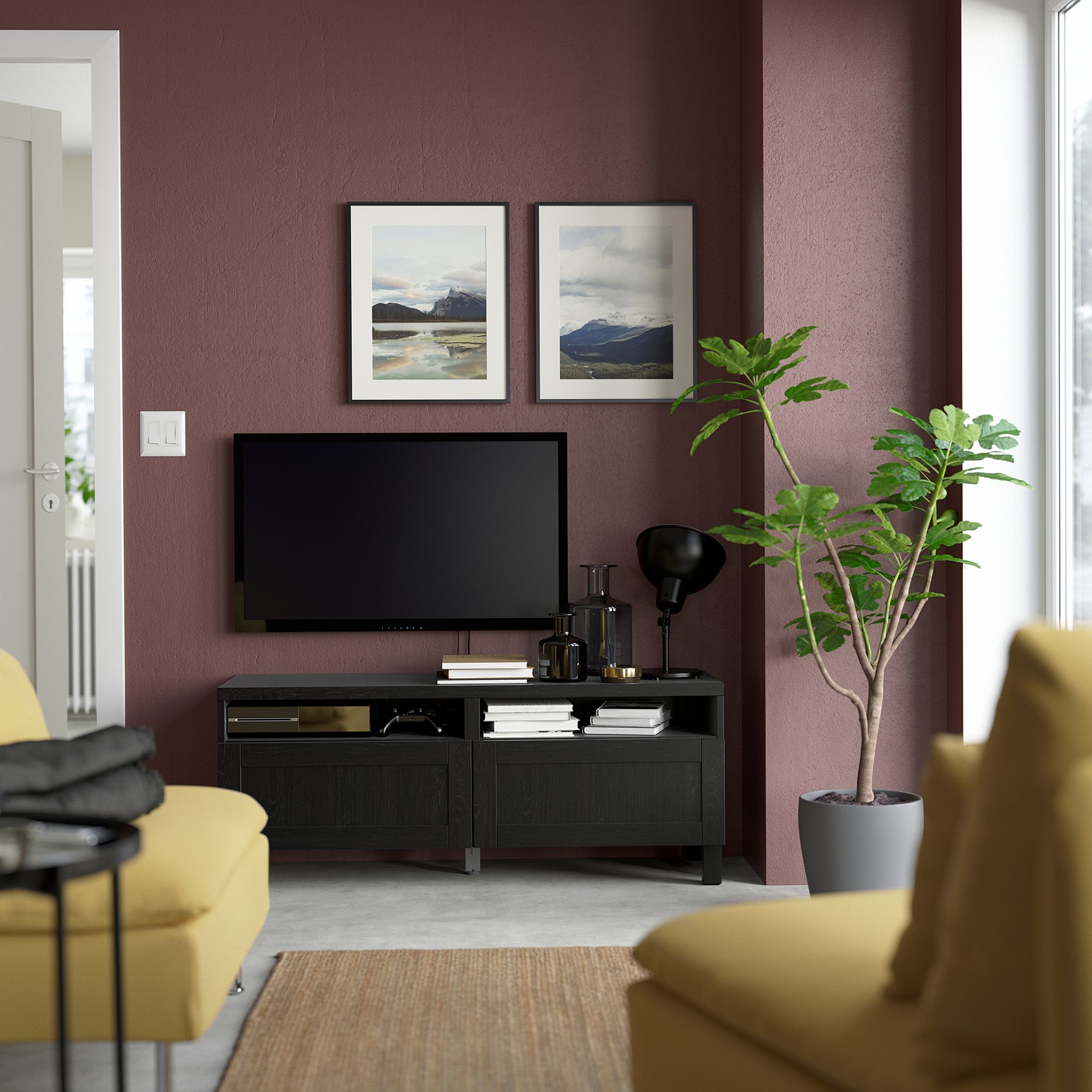 BESTÅ, TV bench with drawers soft closing, 120x42x48 cm, 191.882.81