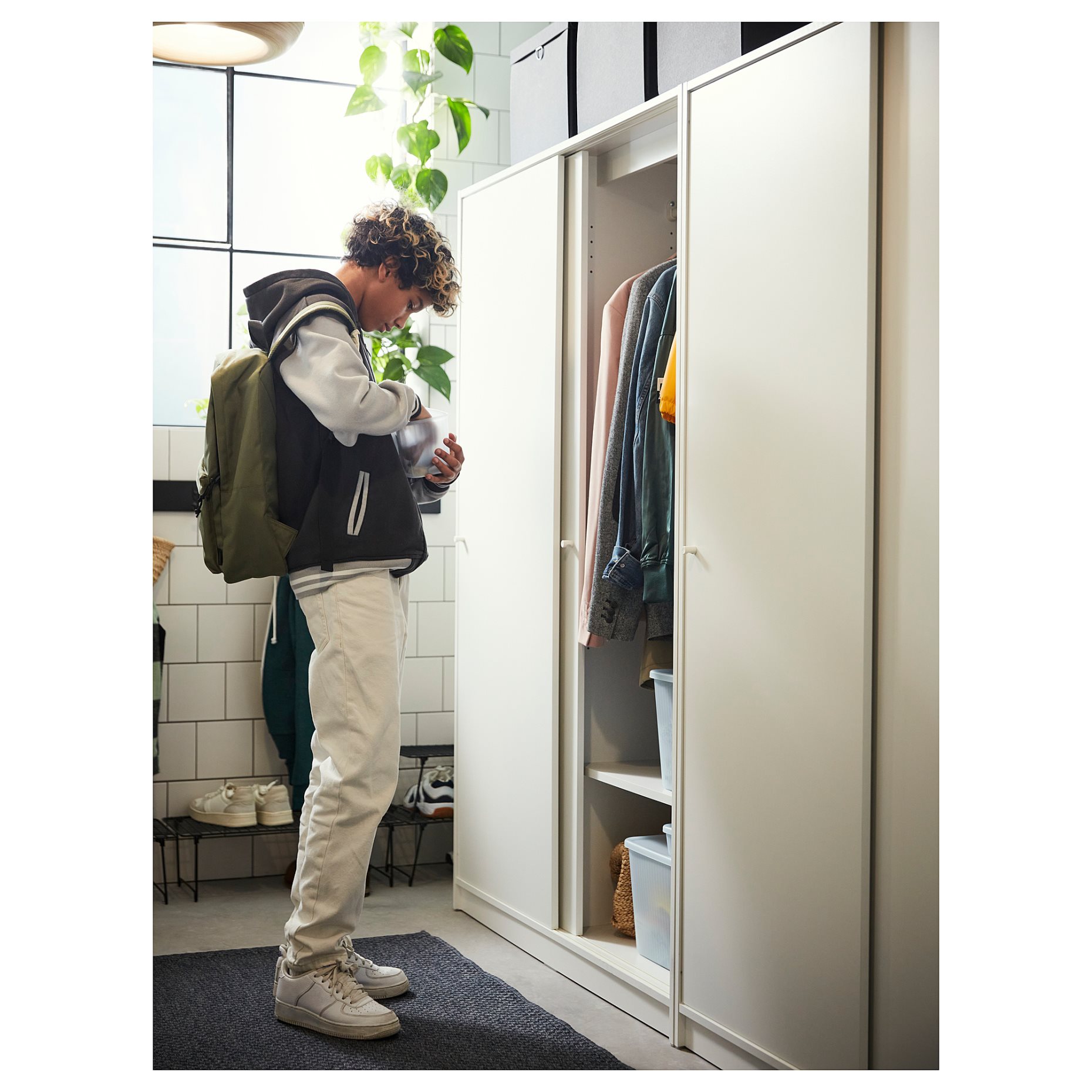 KLEPPSTAD, wardrobe with sliding doors, 117x176 cm, 904.372.38