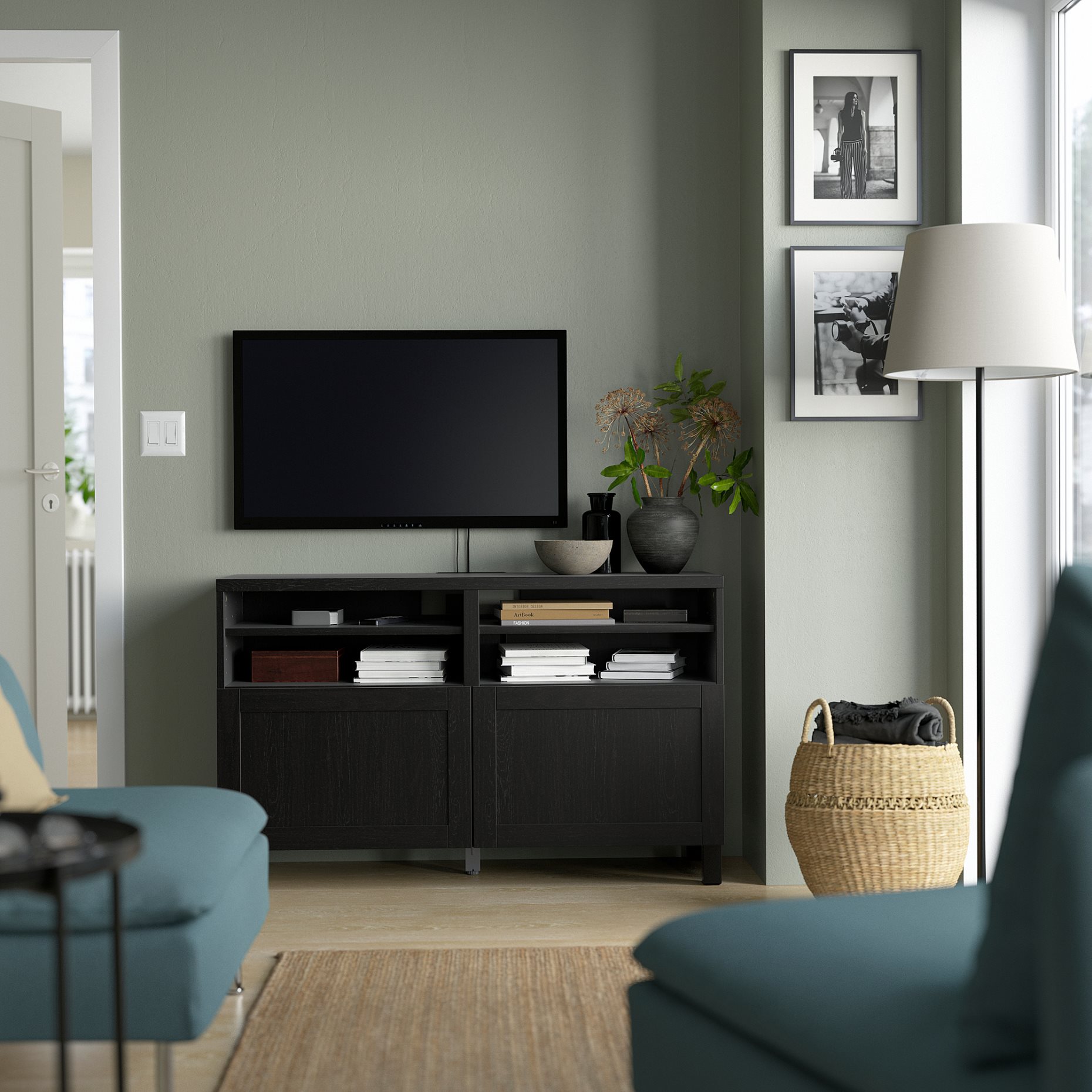 BESTÅ, έπιπλο TV με πόρτες, 120x42x77, 090.683.16