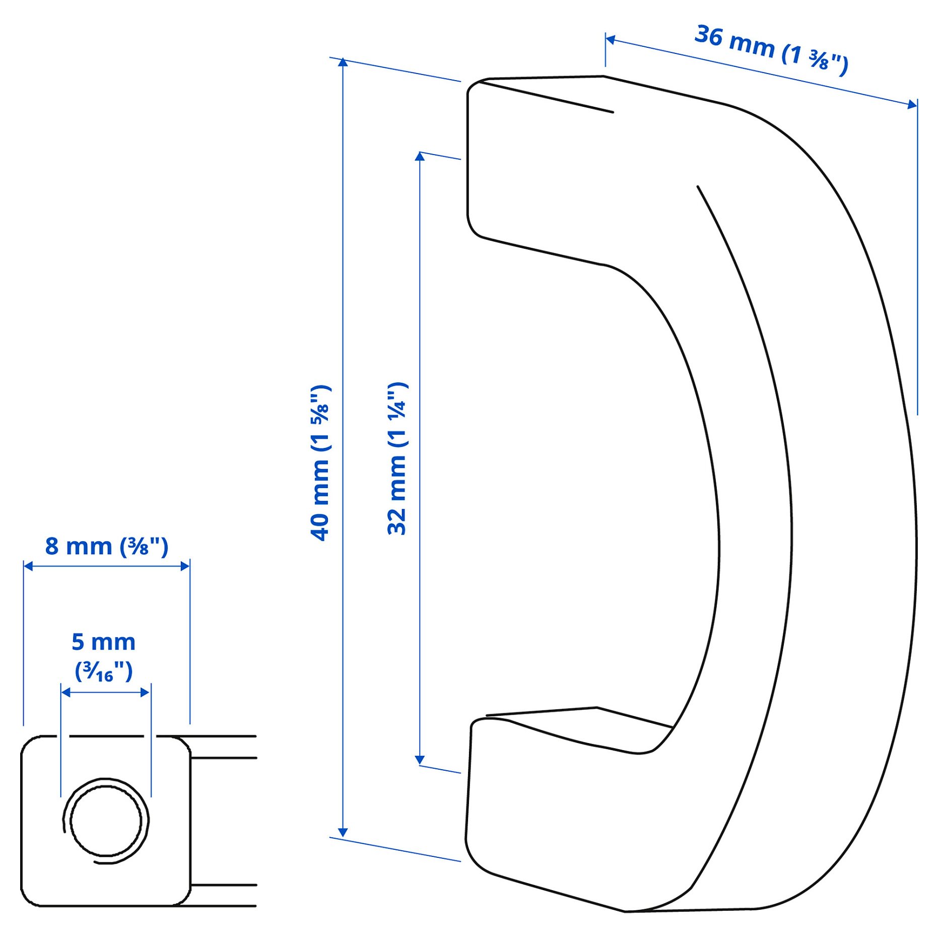 BORGHAMN, handle, 2 pack, 003.160.47