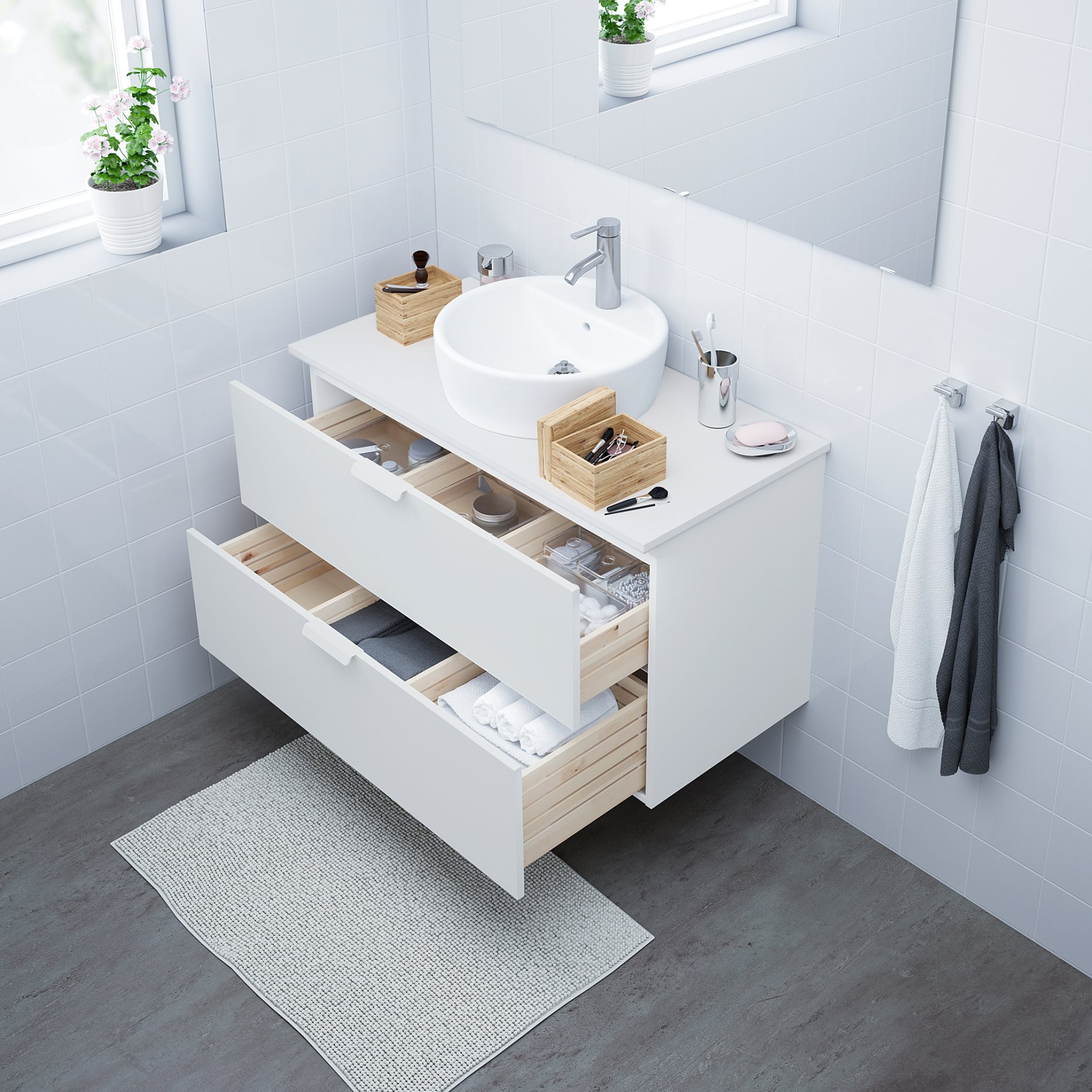 GODMORGON, wash-stand with 2 drawers, 003.441.06
