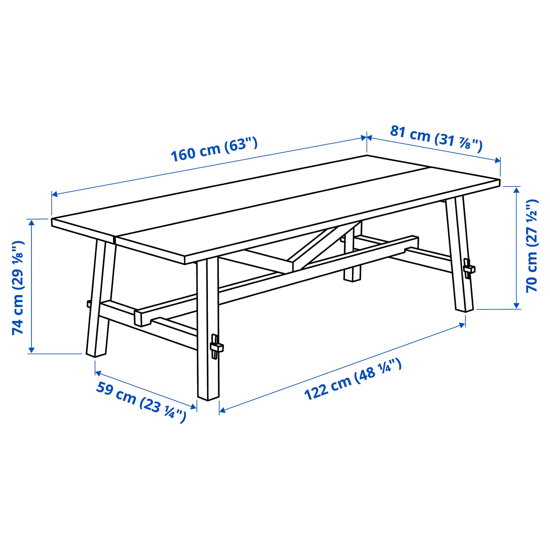 SKOGSTA, table, 160x81x74 cm, 004.526.43
