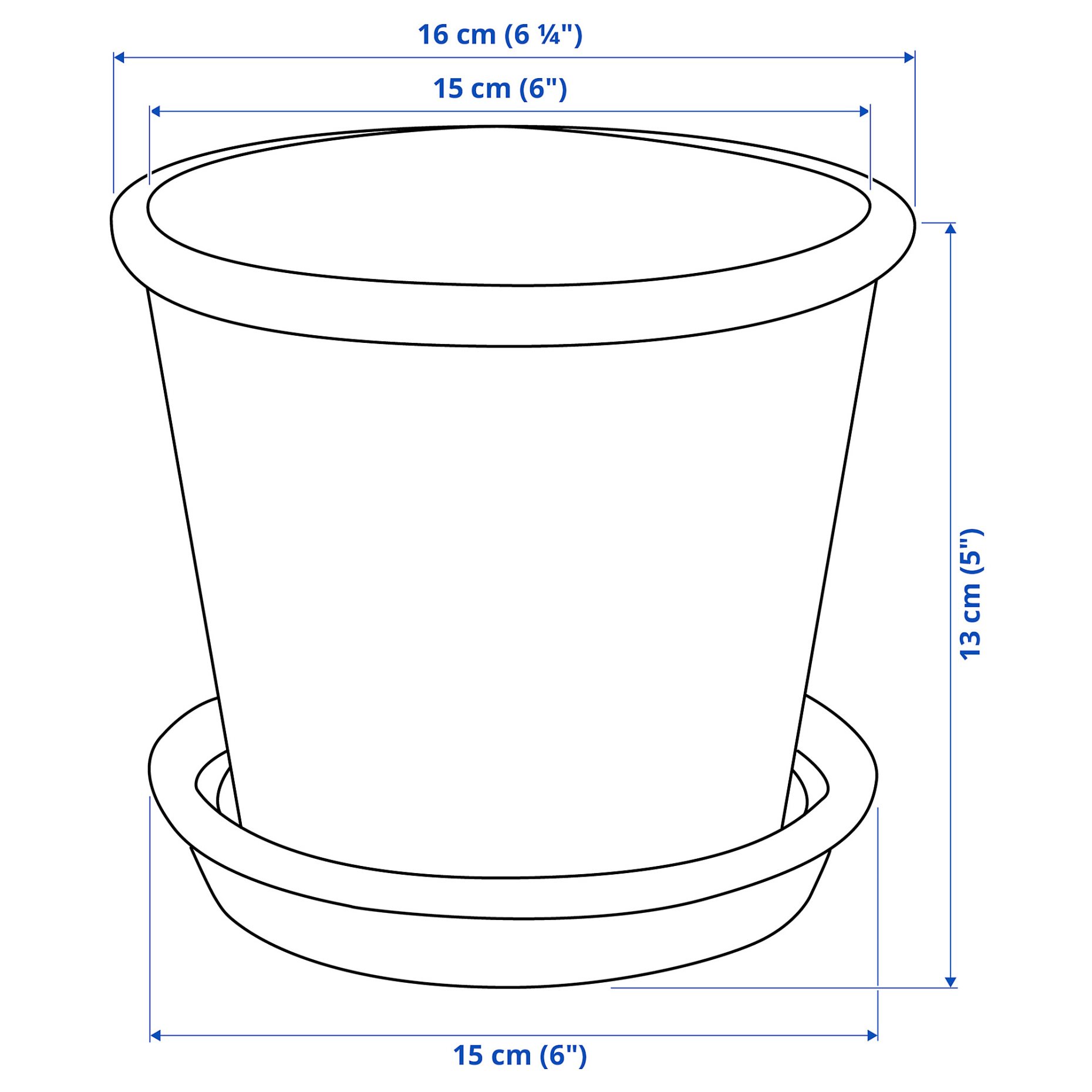 MUSKOTBLOMMA, plant pot with saucer in/outdoor, 12 cm, 004.548.83