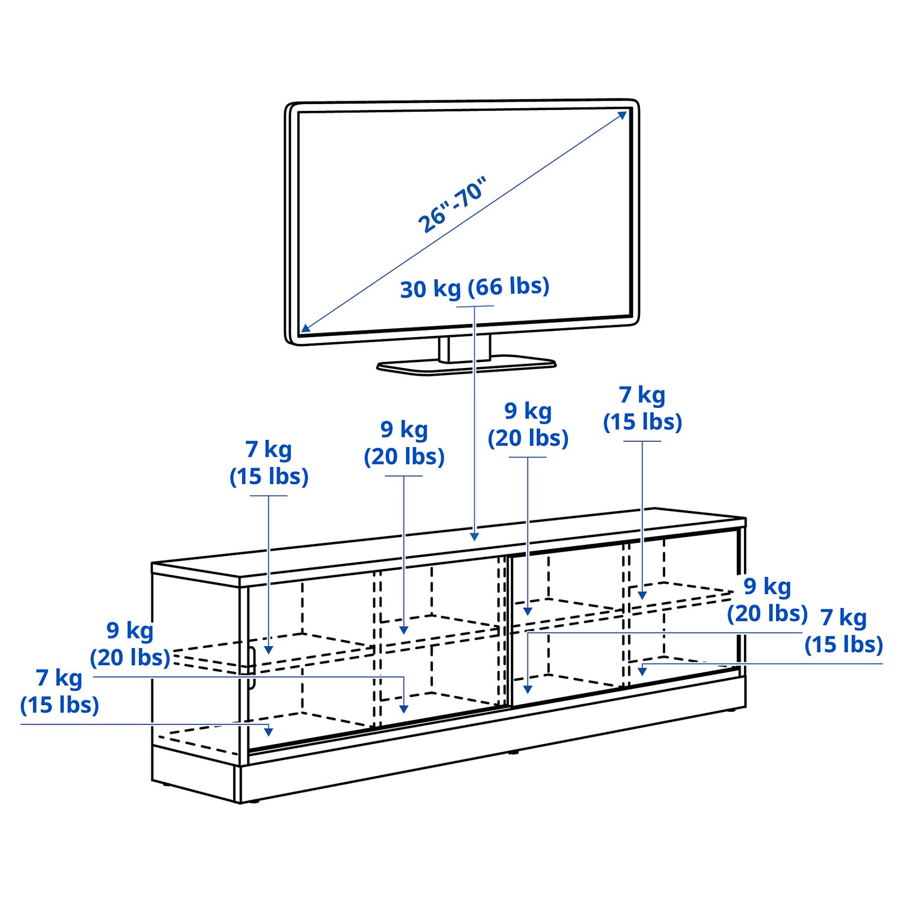 TONSTAD, TV bench, 178x37x55 cm, 004.893.02