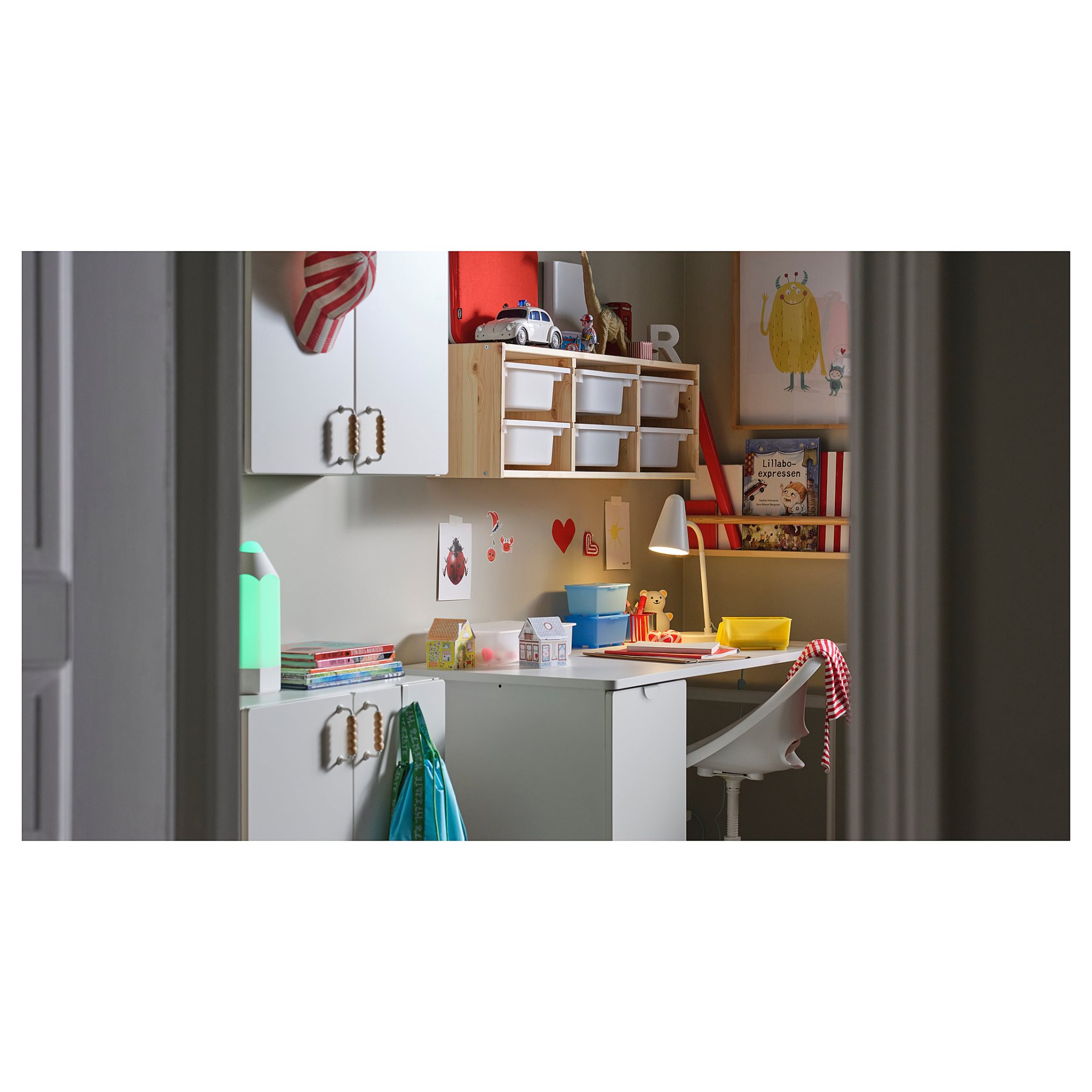 LÄRANDE, desk with pull-out storage unit, 58x120 cm, 004.927.95