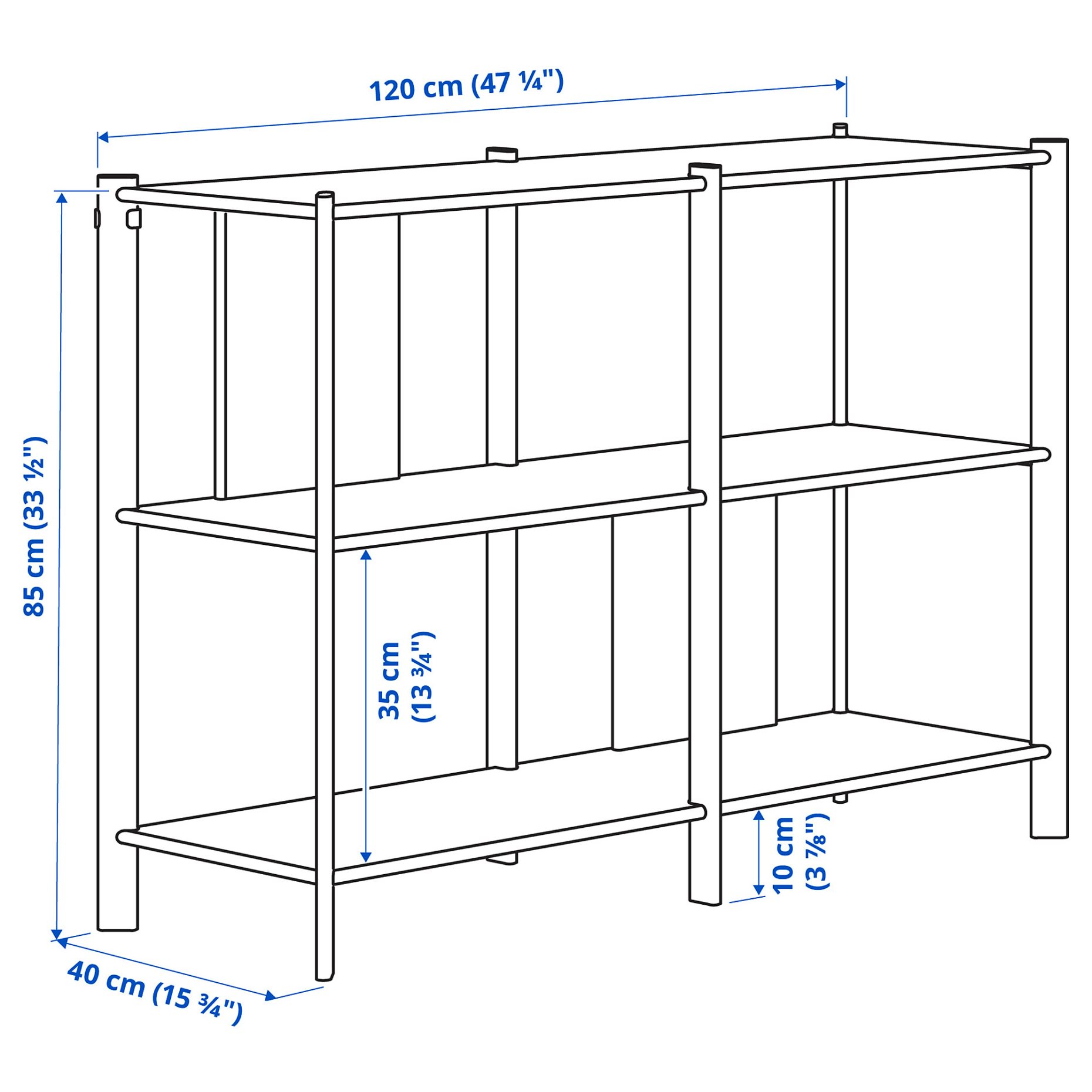 JÄTTESTA, shelving unit, 120x85 cm, 005.219.05