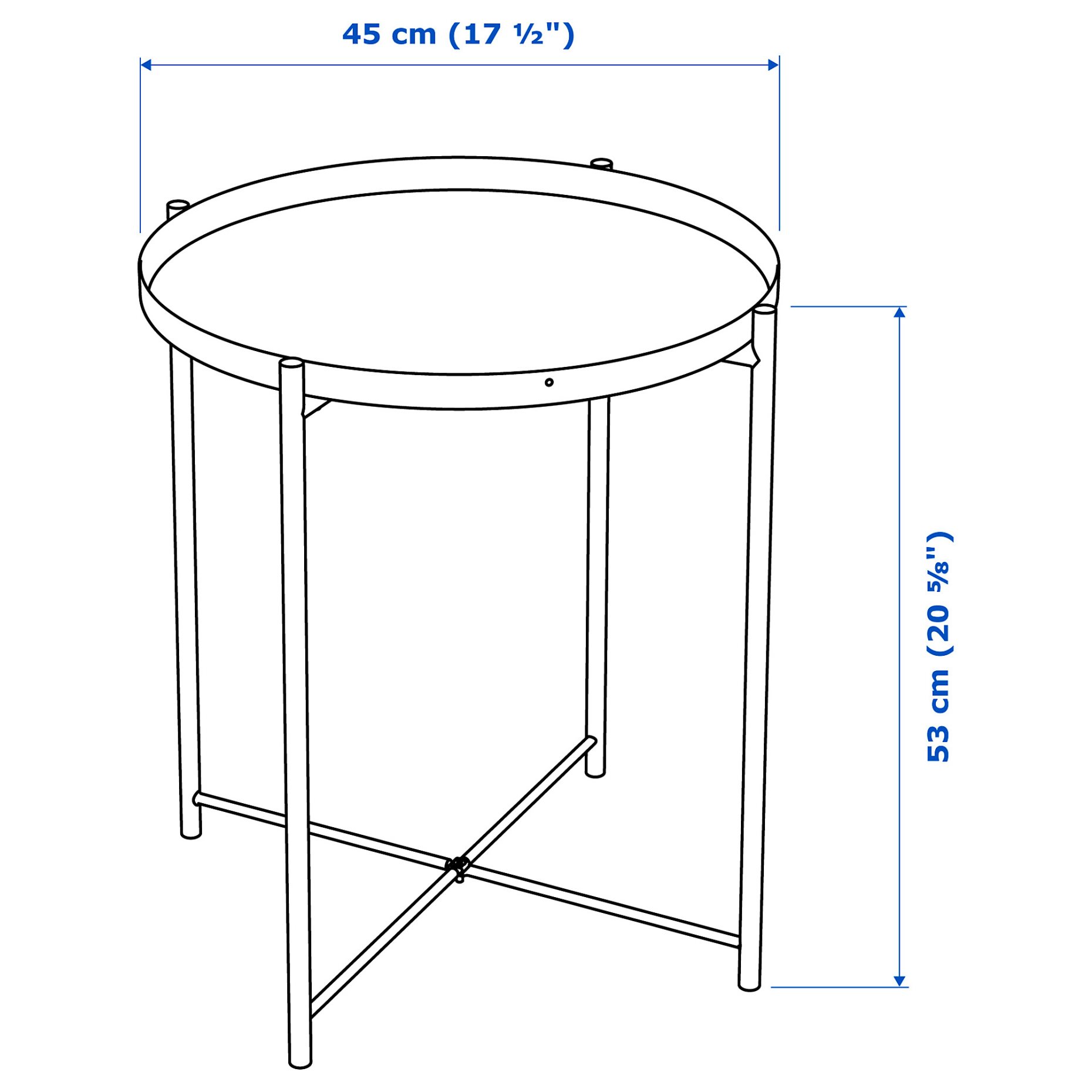 GLADOM, τραπέζι-δίσκος, 45x53 cm, 005.336.49