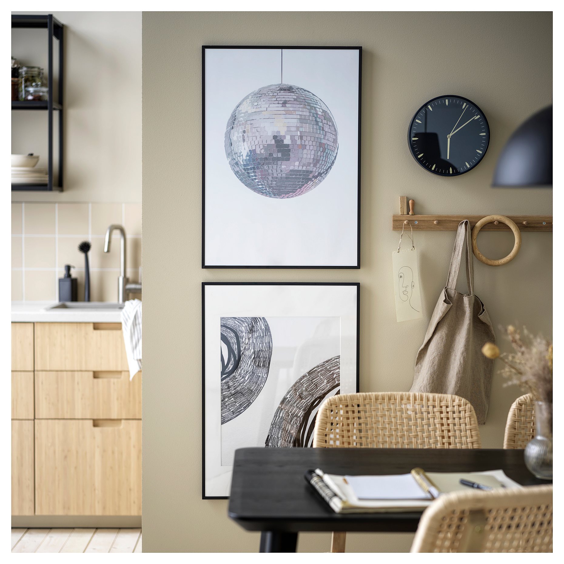 SKÄRIG, wall clock, 26 cm, 005.408.57