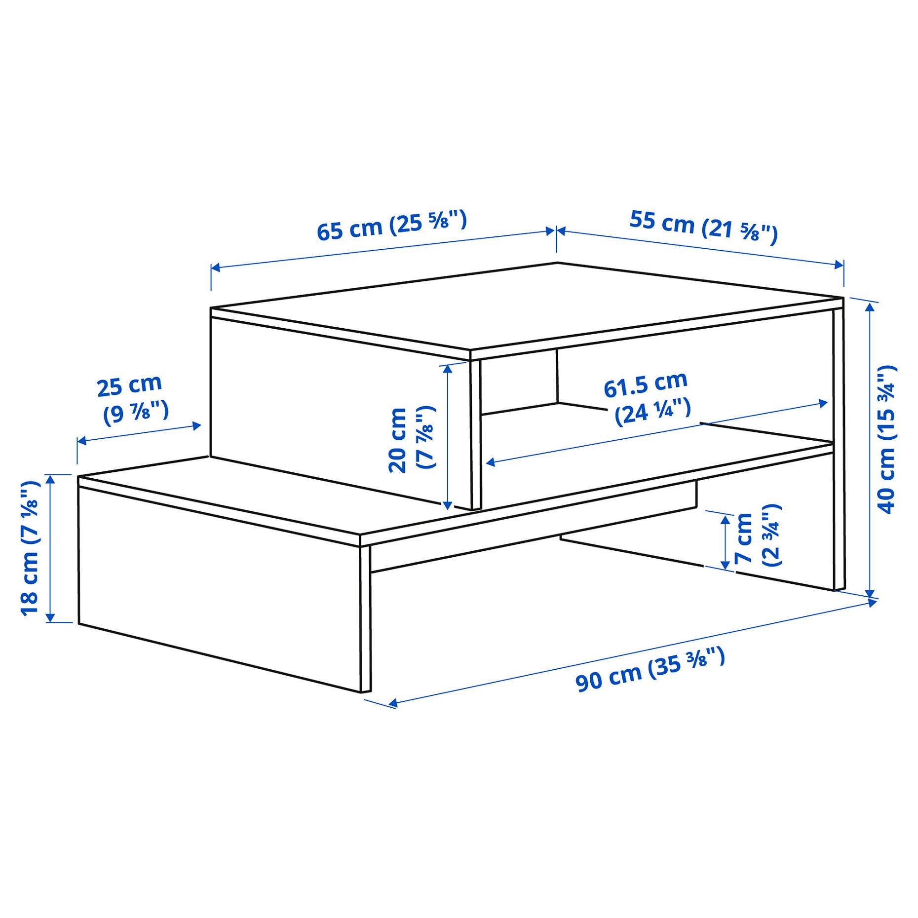 HOLMERUD, τραπέζι μέσης, 90x55 cm, 005.414.18