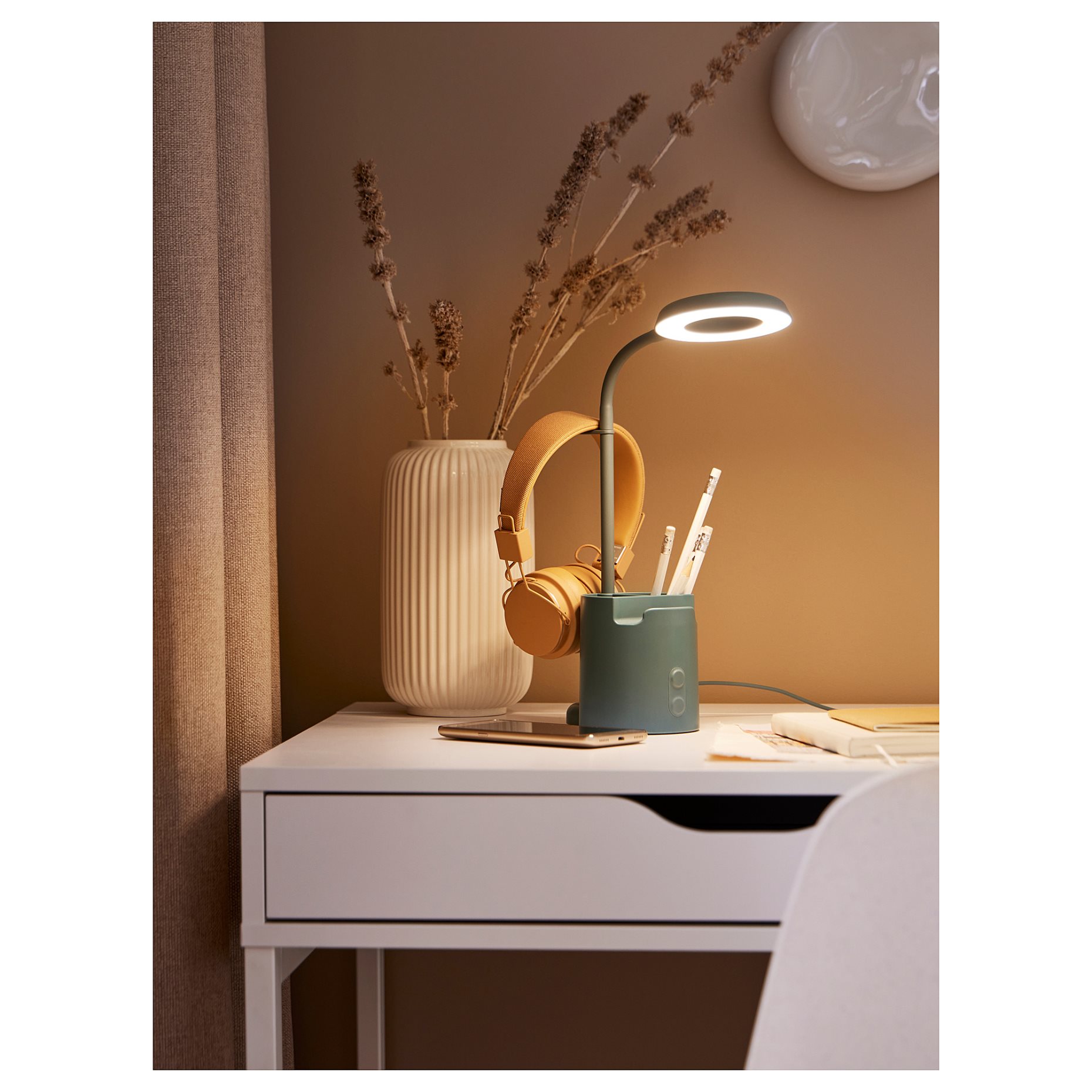 BRUNBÅGE, work lamp with storage/dimmable/built-in LED light source, 005.421.68