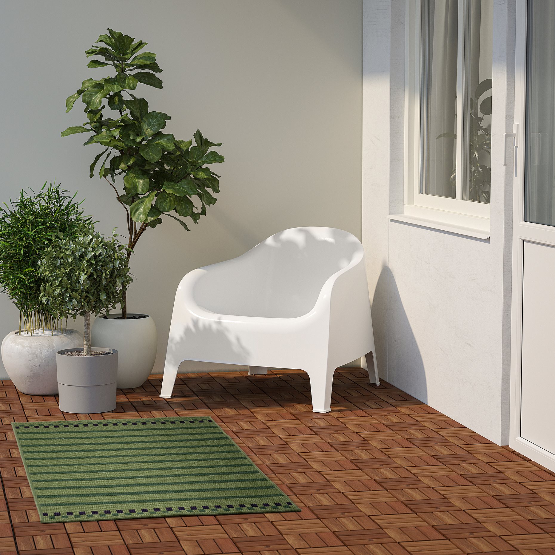 KORSNING, rug flatwoven/striped/in/outdoor, 80x150 cm, 005.532.32