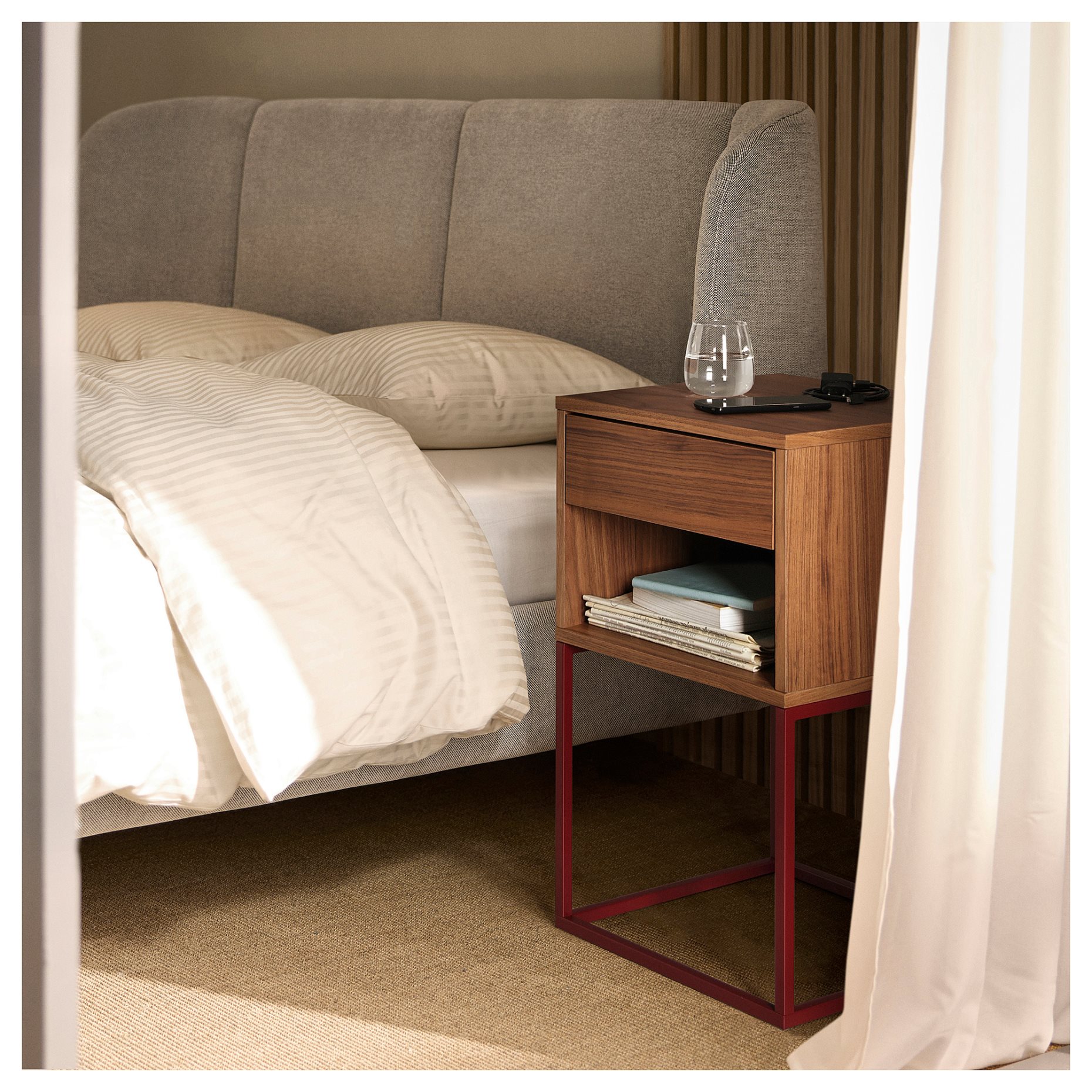 VIKHAMMER, bedside table, 40x39 cm, 005.966.65