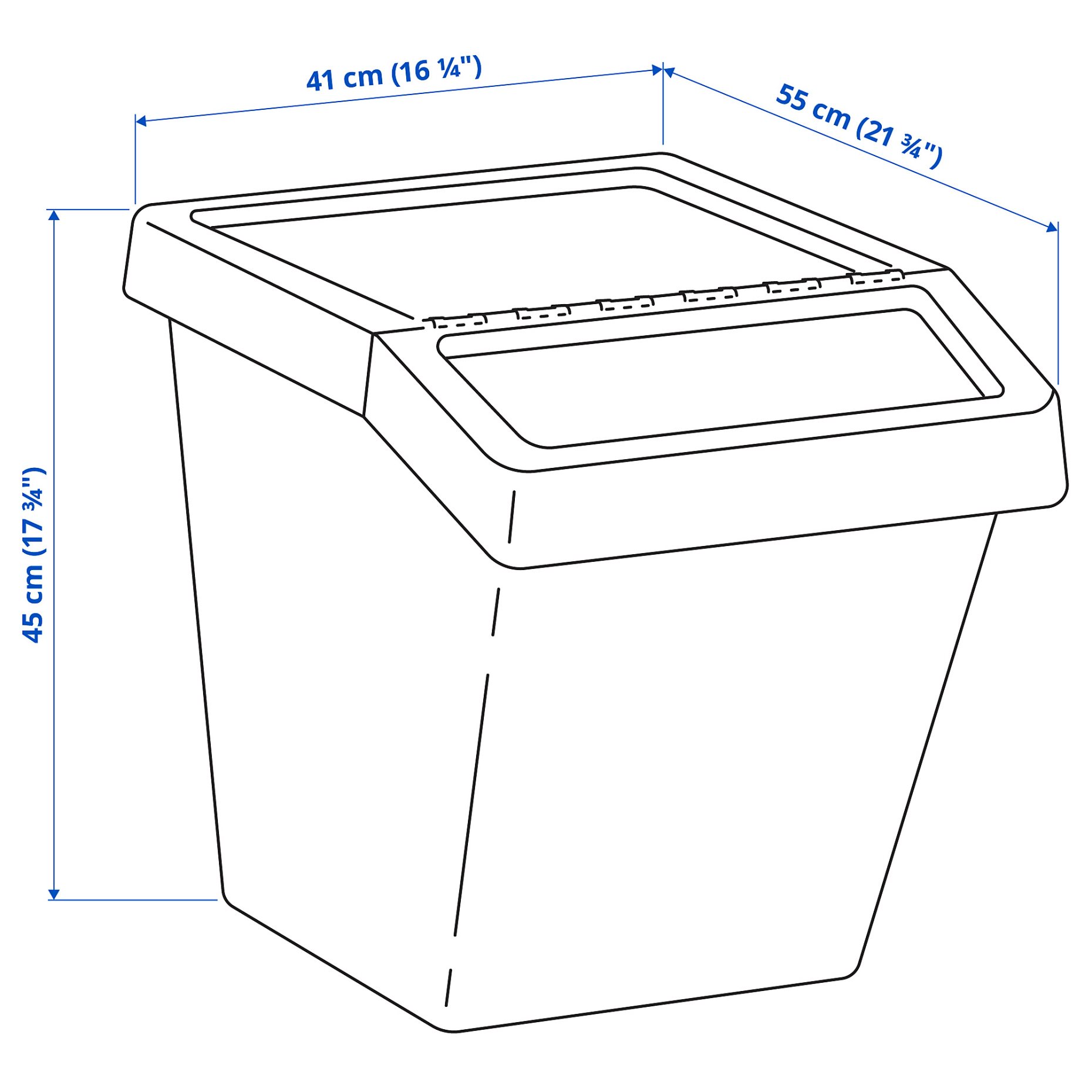 SORTERA, sorting bin with lid, 60 l, 006.020.96