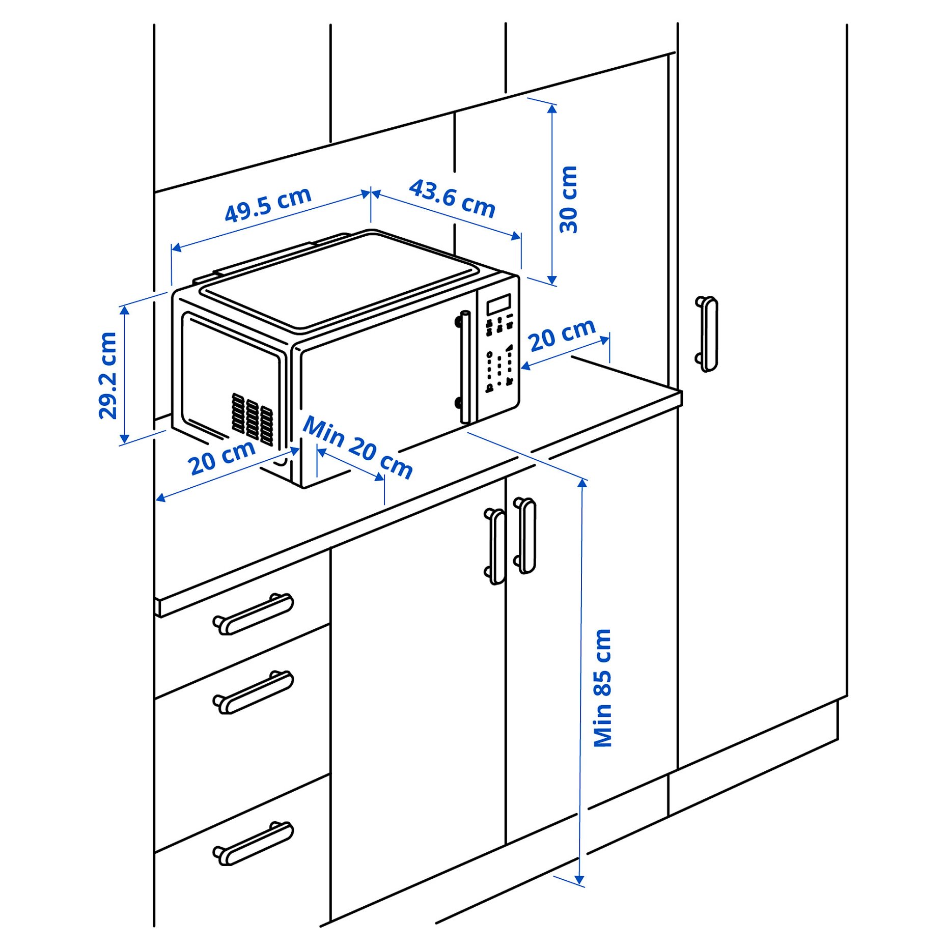 φούρνος μικροκυμάτων λειτουργία air fry/IKEA 500/, 006.035.19