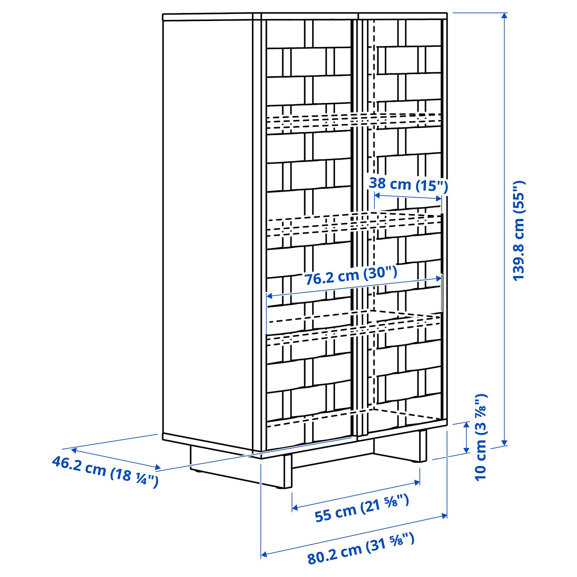 IKEA PS 2026, ντουλάπι, 80x46x140 cm, 006.169.46