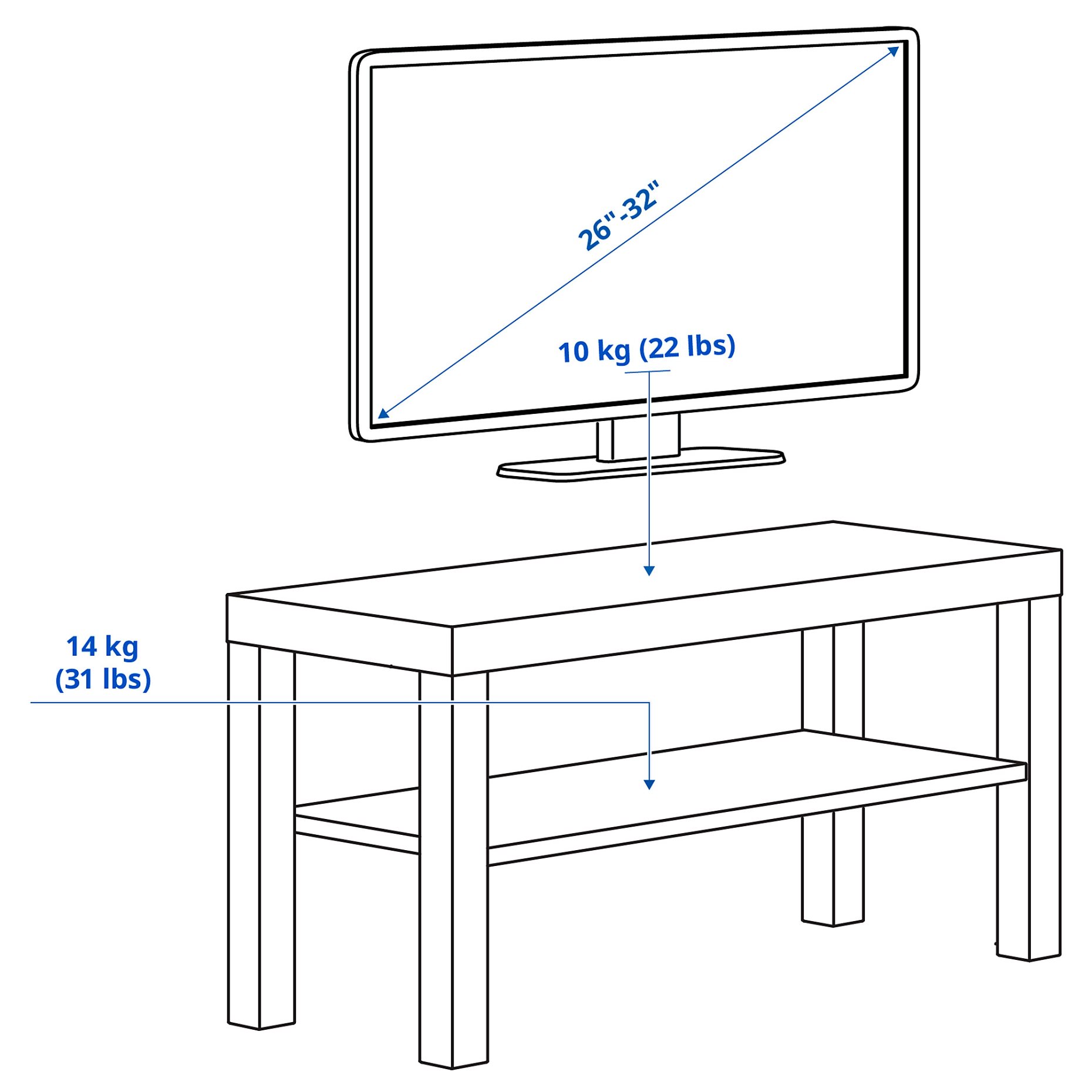 LACK, έπιπλο TV, 90x36x45 cm, 006.255.21