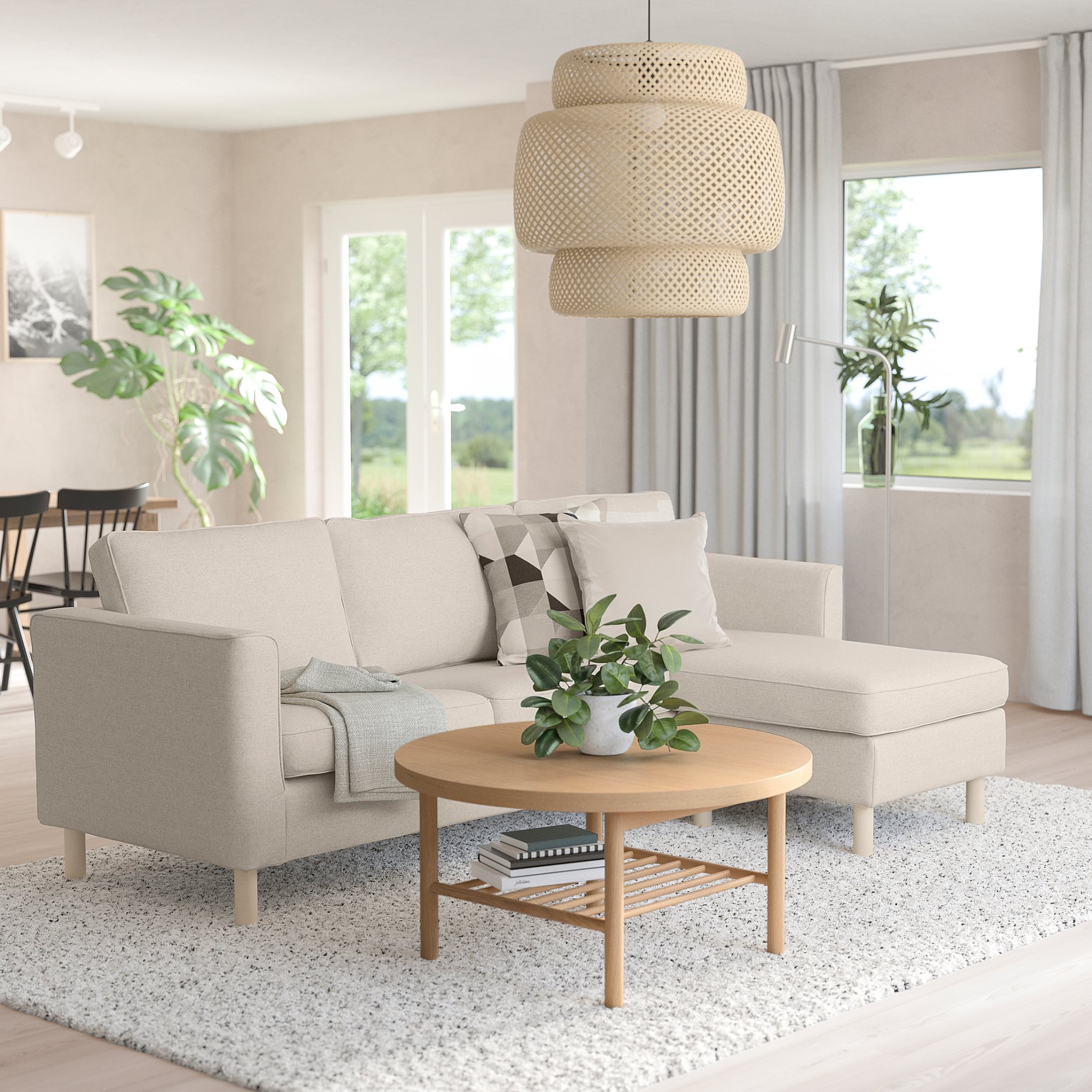 PÄRUP, 3-seat sofa with chaise longue, 093.898.31