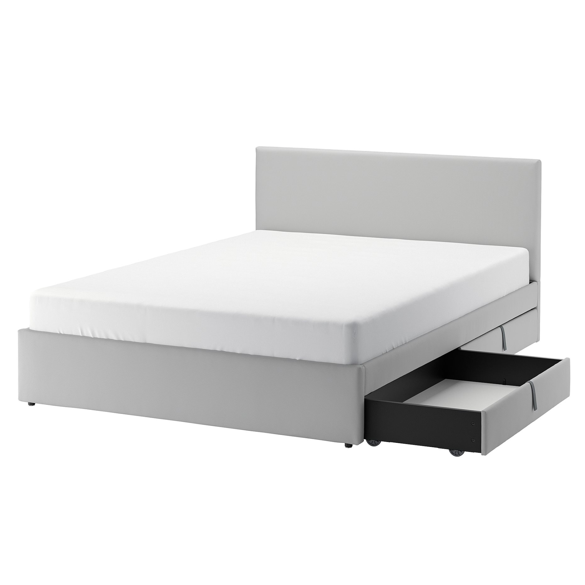 GLADSTAD, upholstered bed with 2 storage boxes, 140x200 cm, 094.067.98