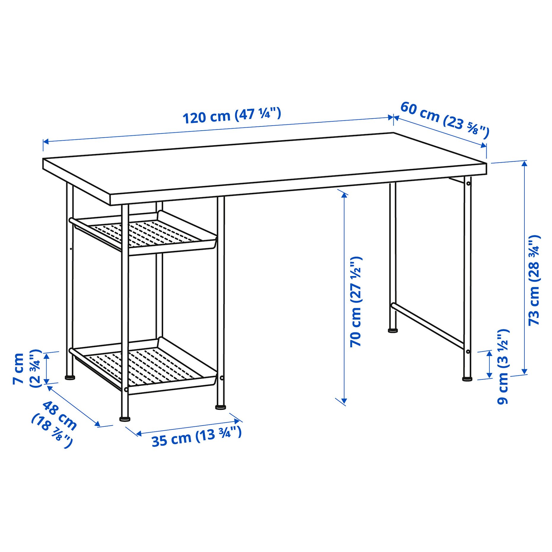 LAGKAPTEN/SPAND, desk, 120x60 cm, 095.636.08