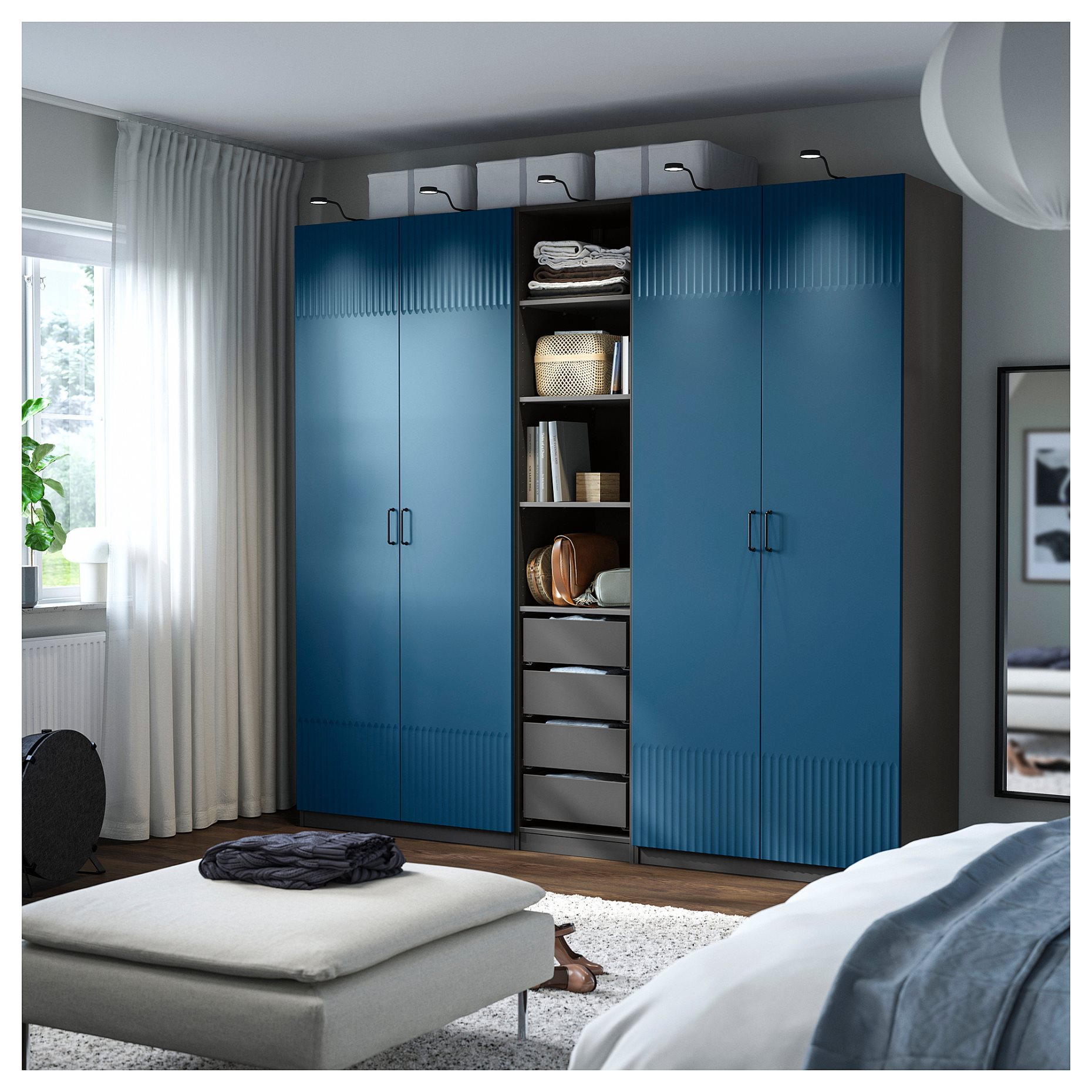 PAX/FYRUDDEN, wardrobe combination, 250x60x236 cm, 095.817.49