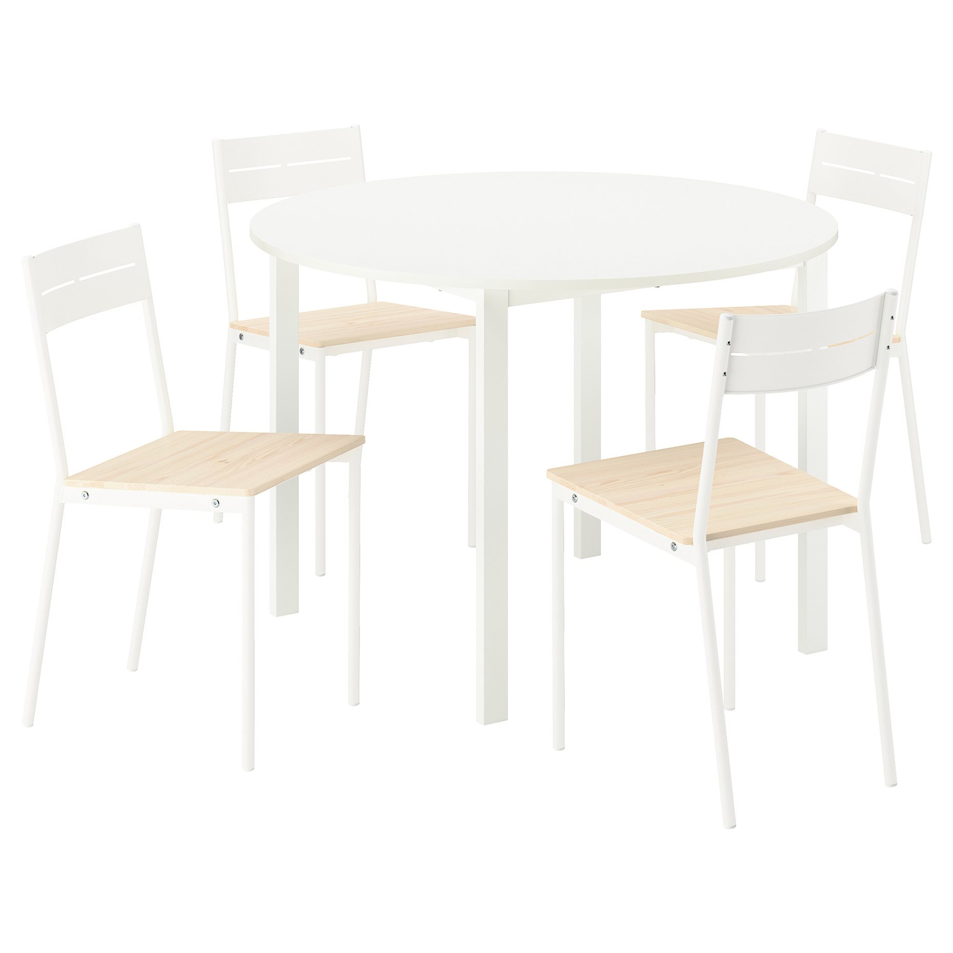VIHALS/BUSLÄTT, τραπέζι και 4 καρέκλες, 107 cm, 095.904.90